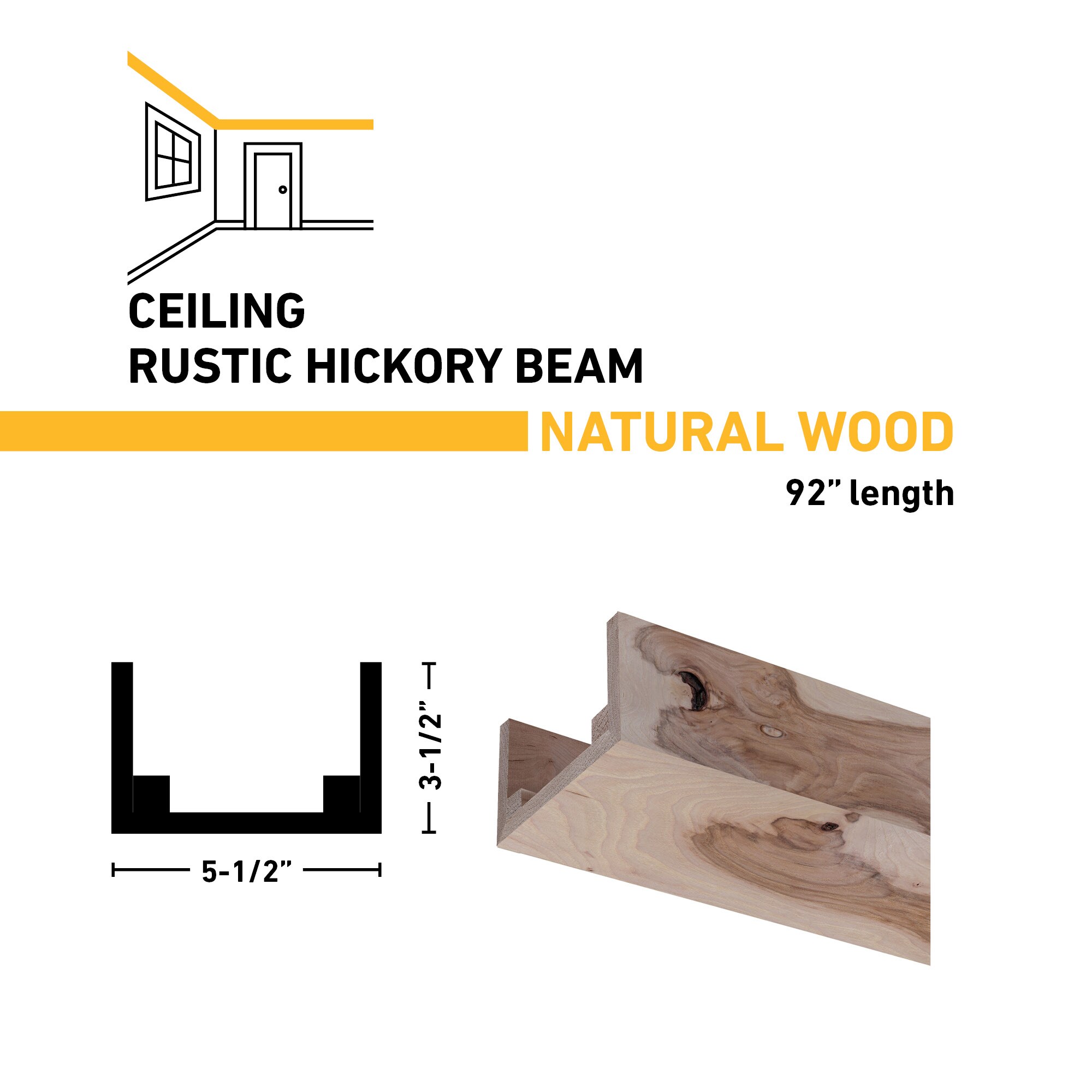 Ornamental Mouldings BEAMRUS02-92HIC5X3 Faux-Beams - View #3