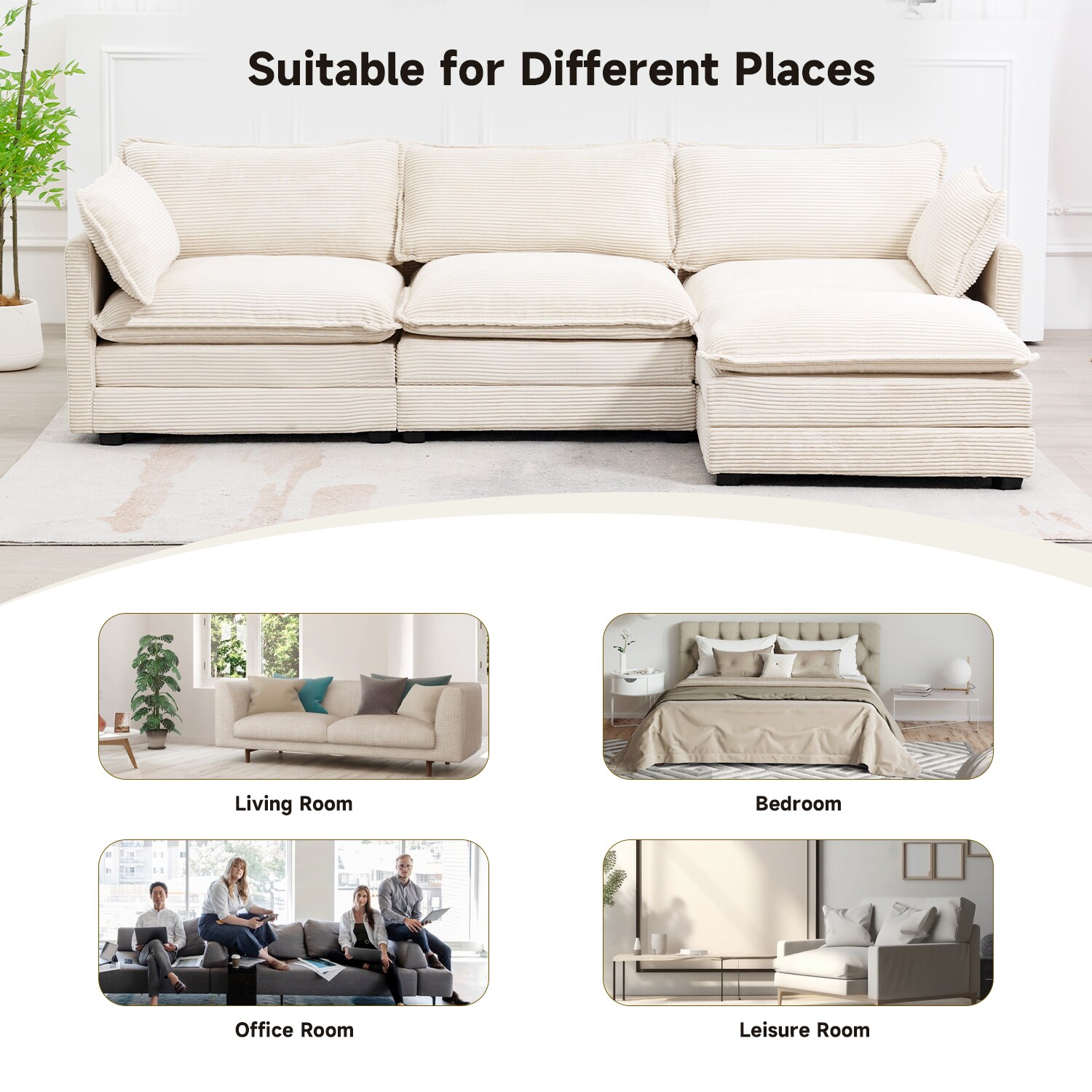JEAREY JE-XNELD-3-BE Sofas-Loveseats - View #7