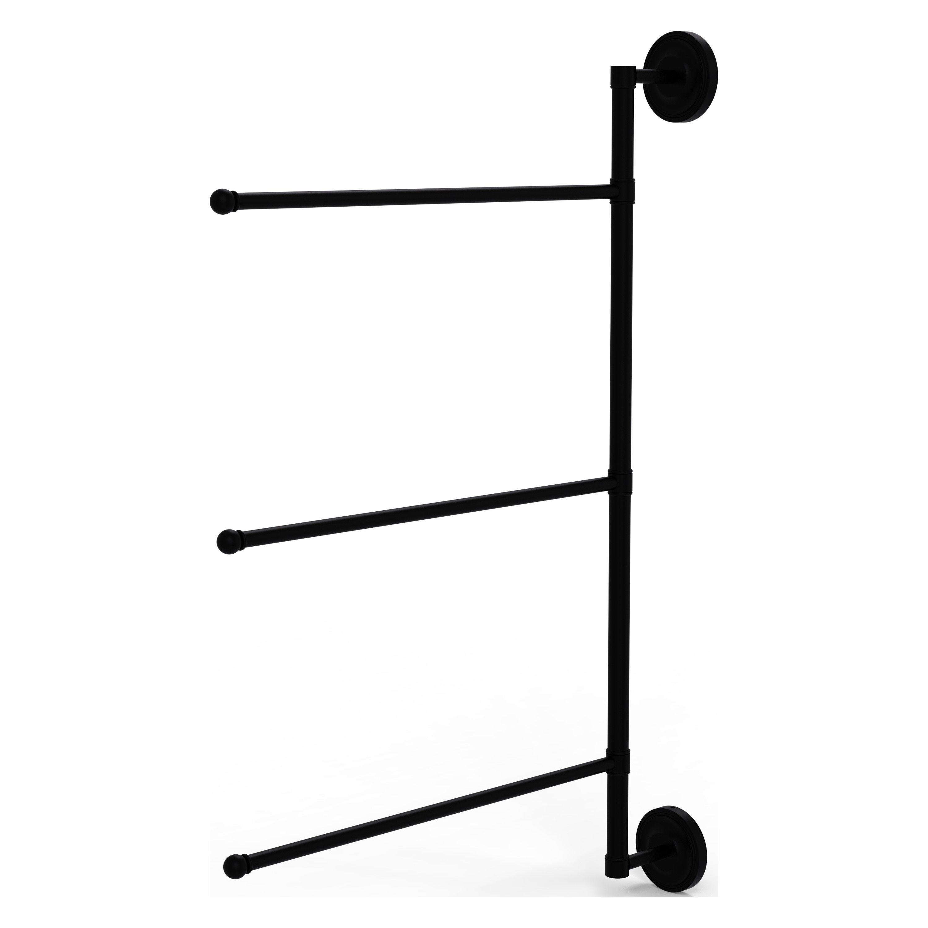 Allied Brass PR-27/3/16/28-BKM Prestige Regal 28-in Matte Black Wall mount Single Towel Bar