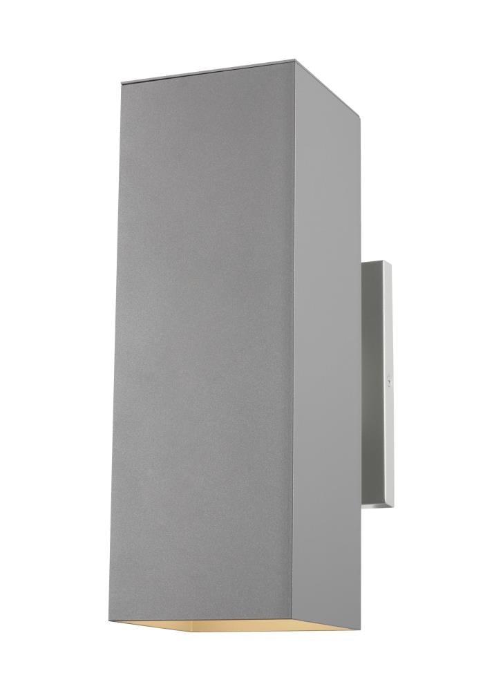 Generation Lighting 8631702EN3-753 Pohl 2 -Light 14.25-in H Brushed Nickel Hardwired Dark Sky Outdoor Wall Light