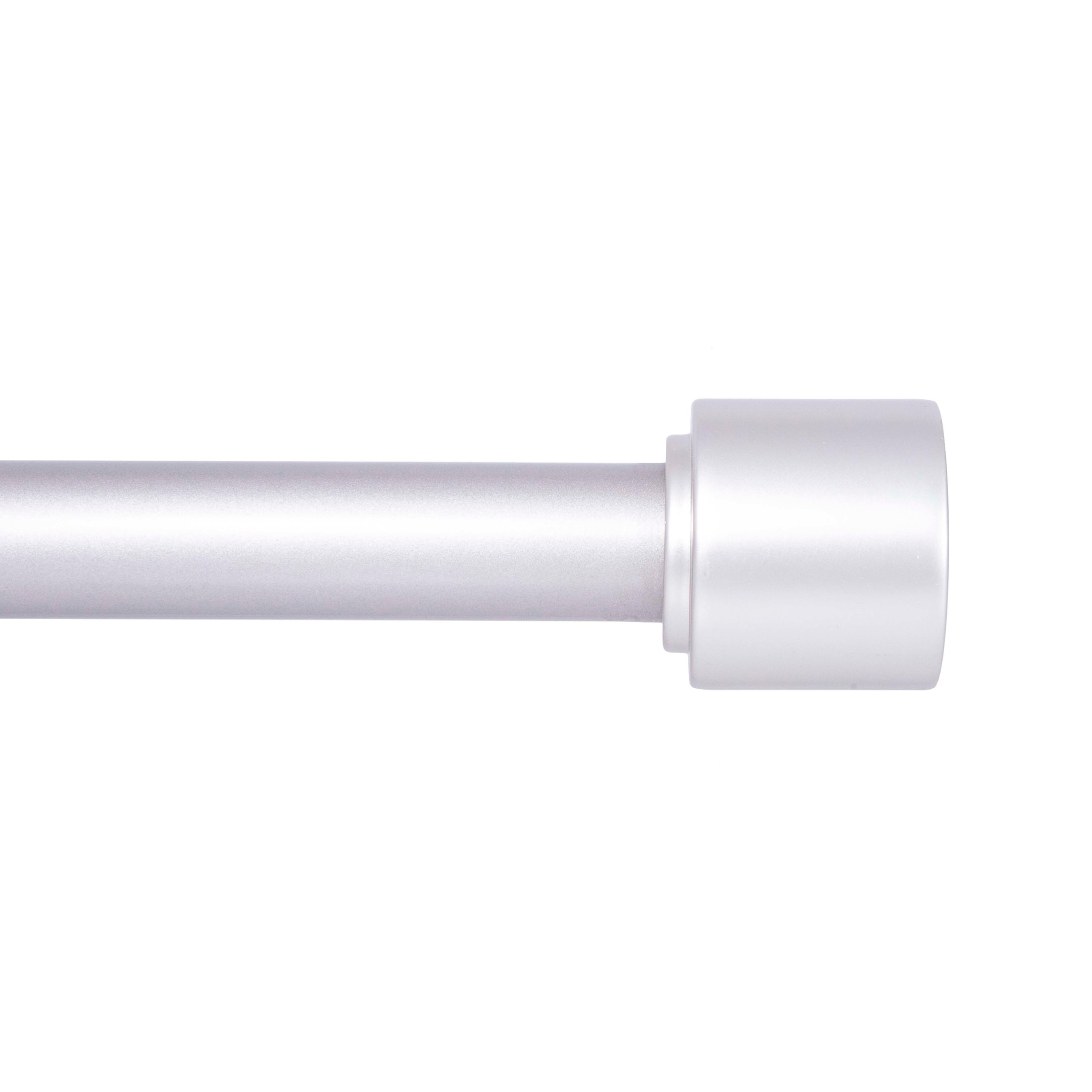 Kenney KNM85959 Astrid 66-in to 120-in Brushed Nickel Steel Single curtain rod with Finials