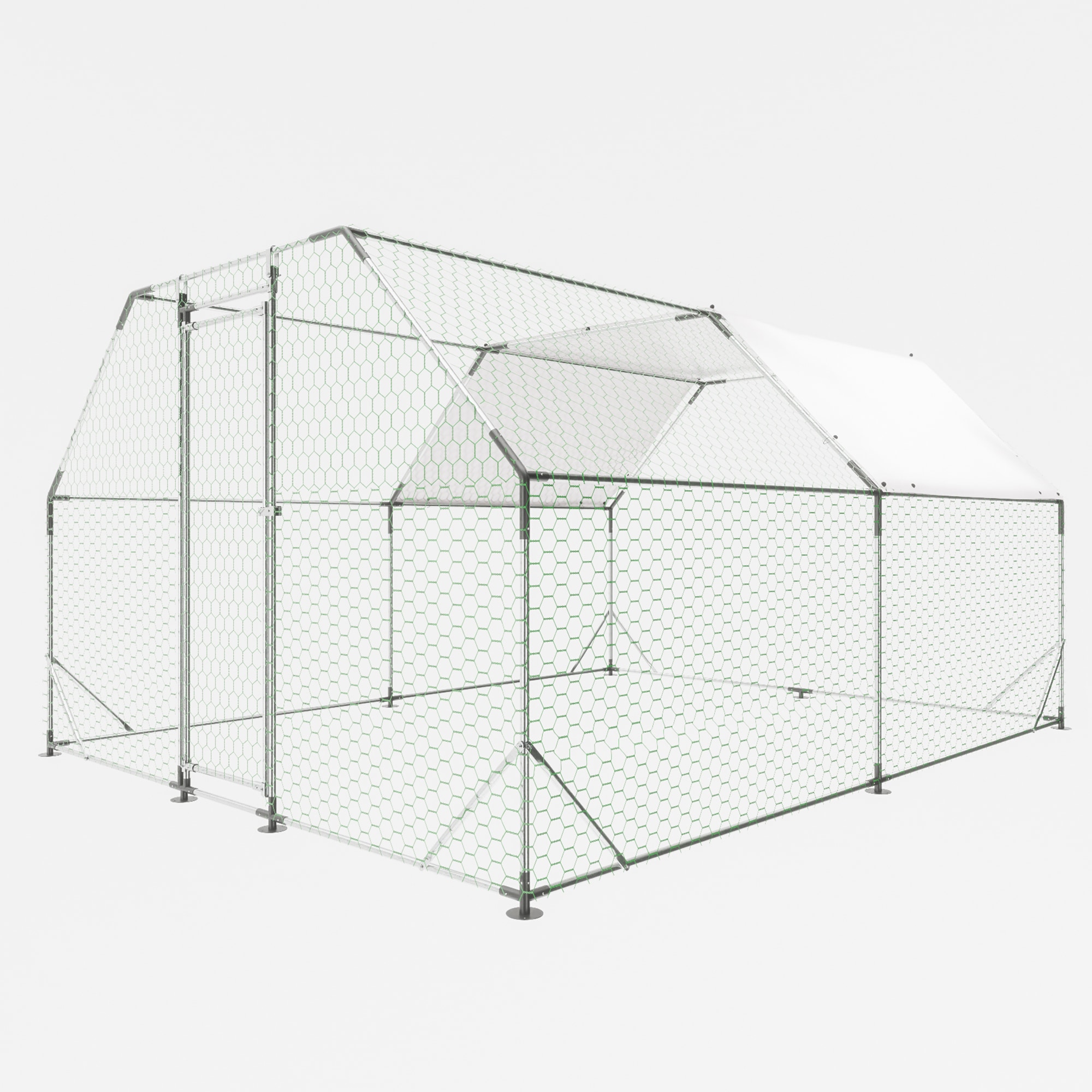 Gaierptone CRXJS5FD9DJ Silver Metal Chicken coop