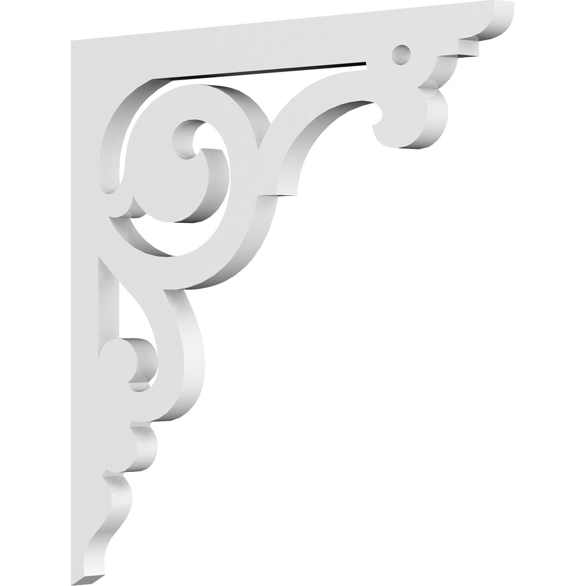 Ekena Millwork BKTP01X12X12HU Hurley 5/8-in x 12-in x 12-in Off-white PVC Standard bracket