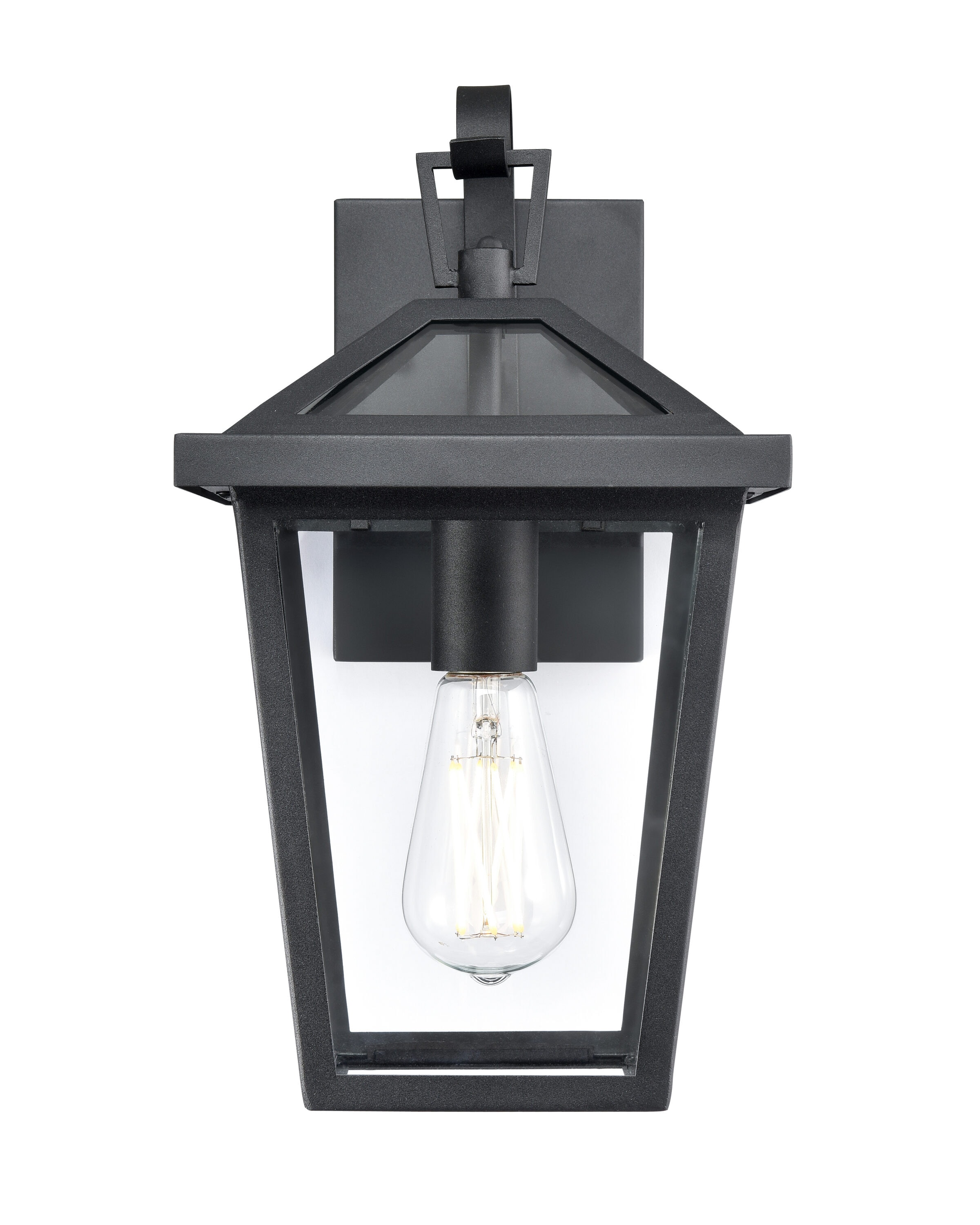 Millennium Lighting 92101-TBK Mensun 1 -Light 14.5-in H Matte Black Hardwired Outdoor Wall Light