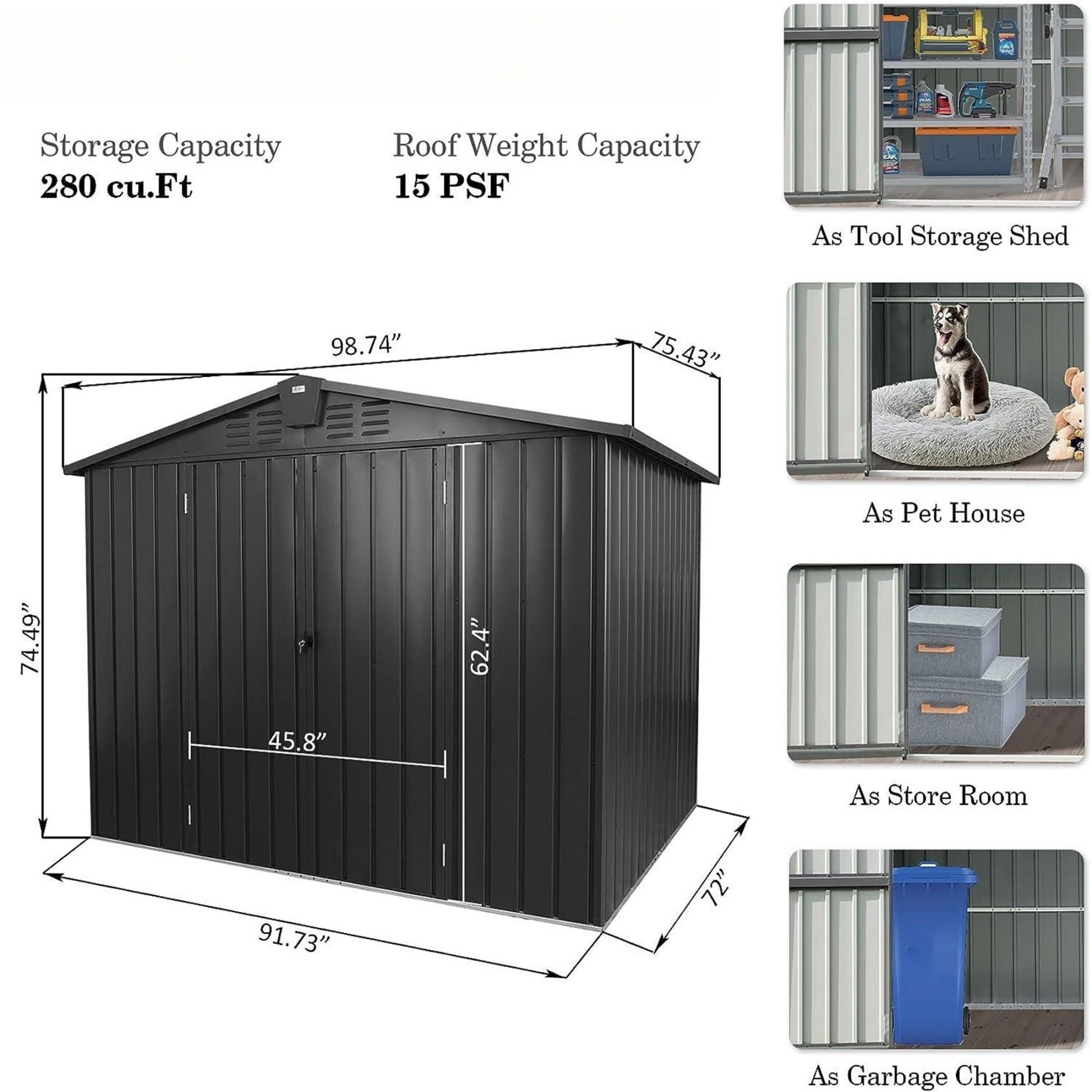 Maocao Hoom BH95AAE Metal-Storage-Buildings-Sheds - View #5