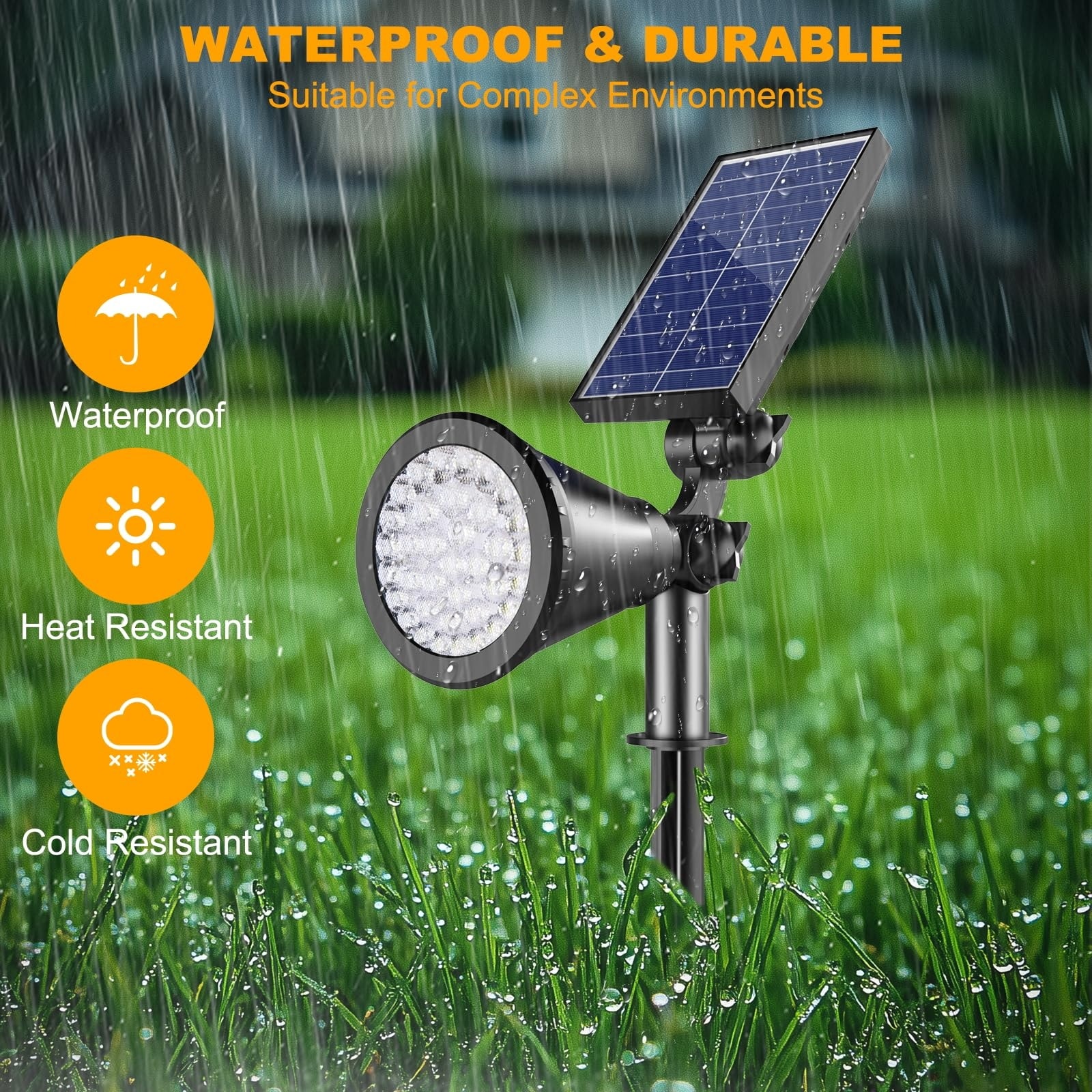 Oyezvary RGB Solar Spot Lights Outdoor 36 LED Color Changing Waterproof ...