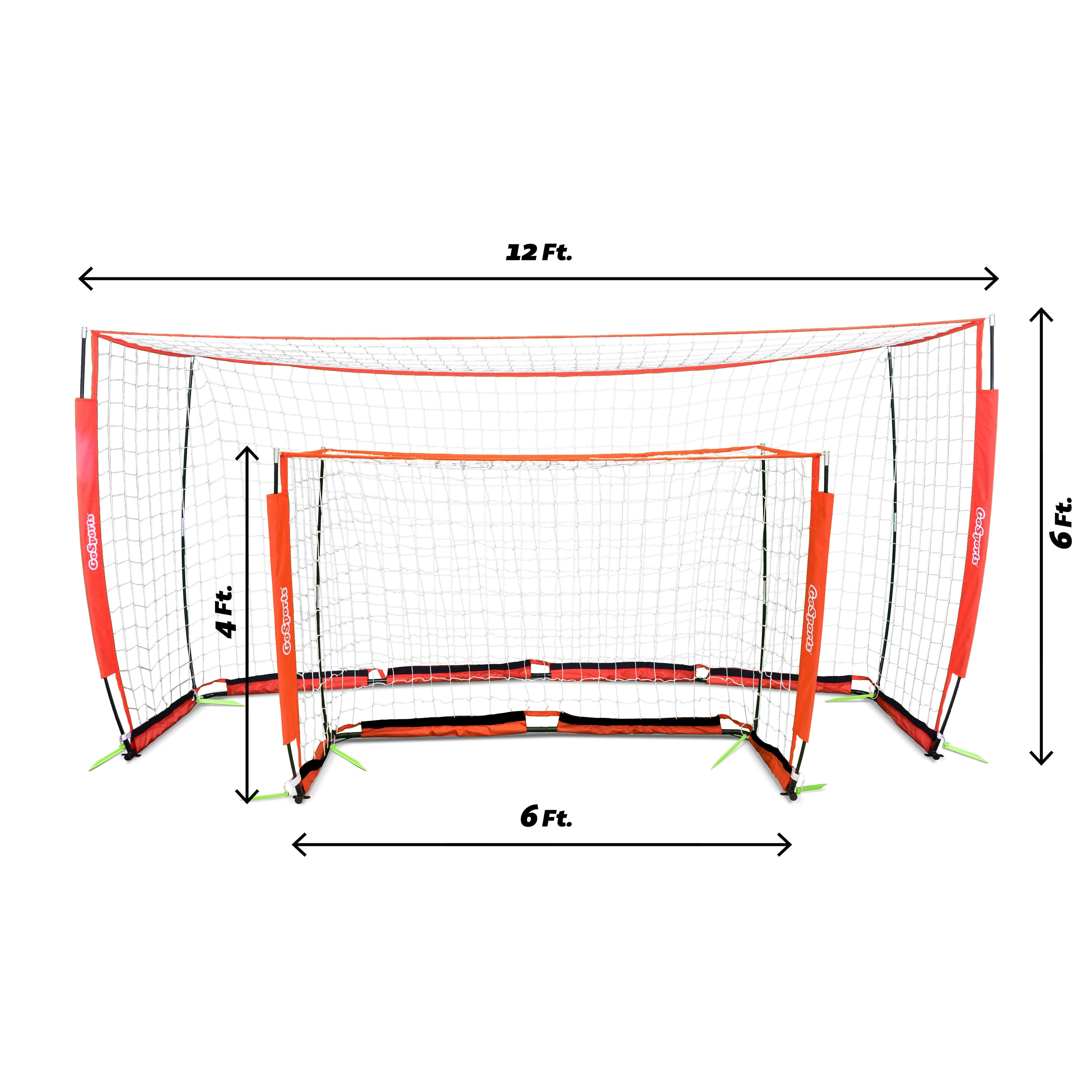 GoSports Portable Soccer Goal Set - 12x6 ft Elite Training Net with ...