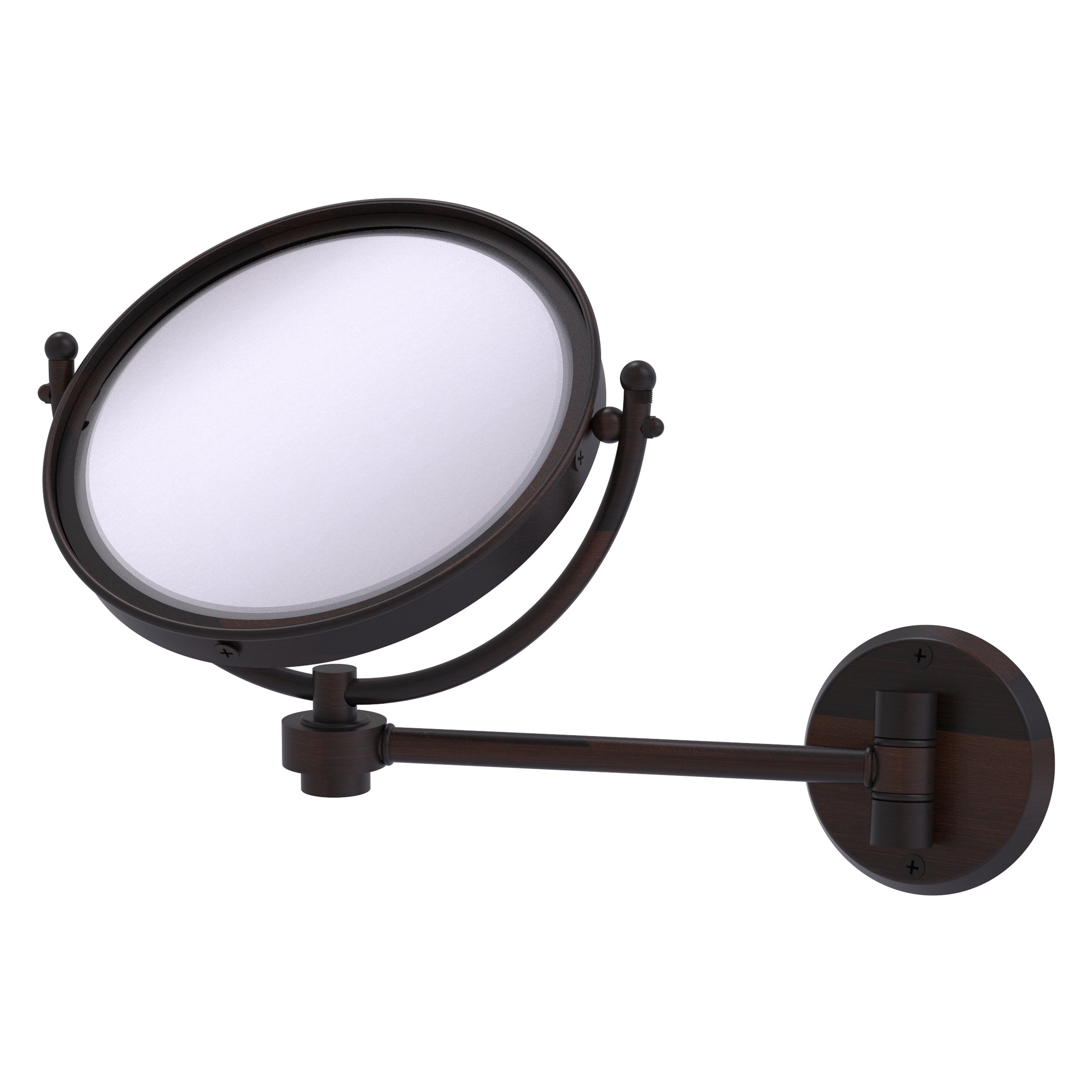 8-in x 10-in Distressed White Double-sided 3X Magnifying Wall-mounted Vanity Mirror | - Allied Brass WM-5/3X-VB