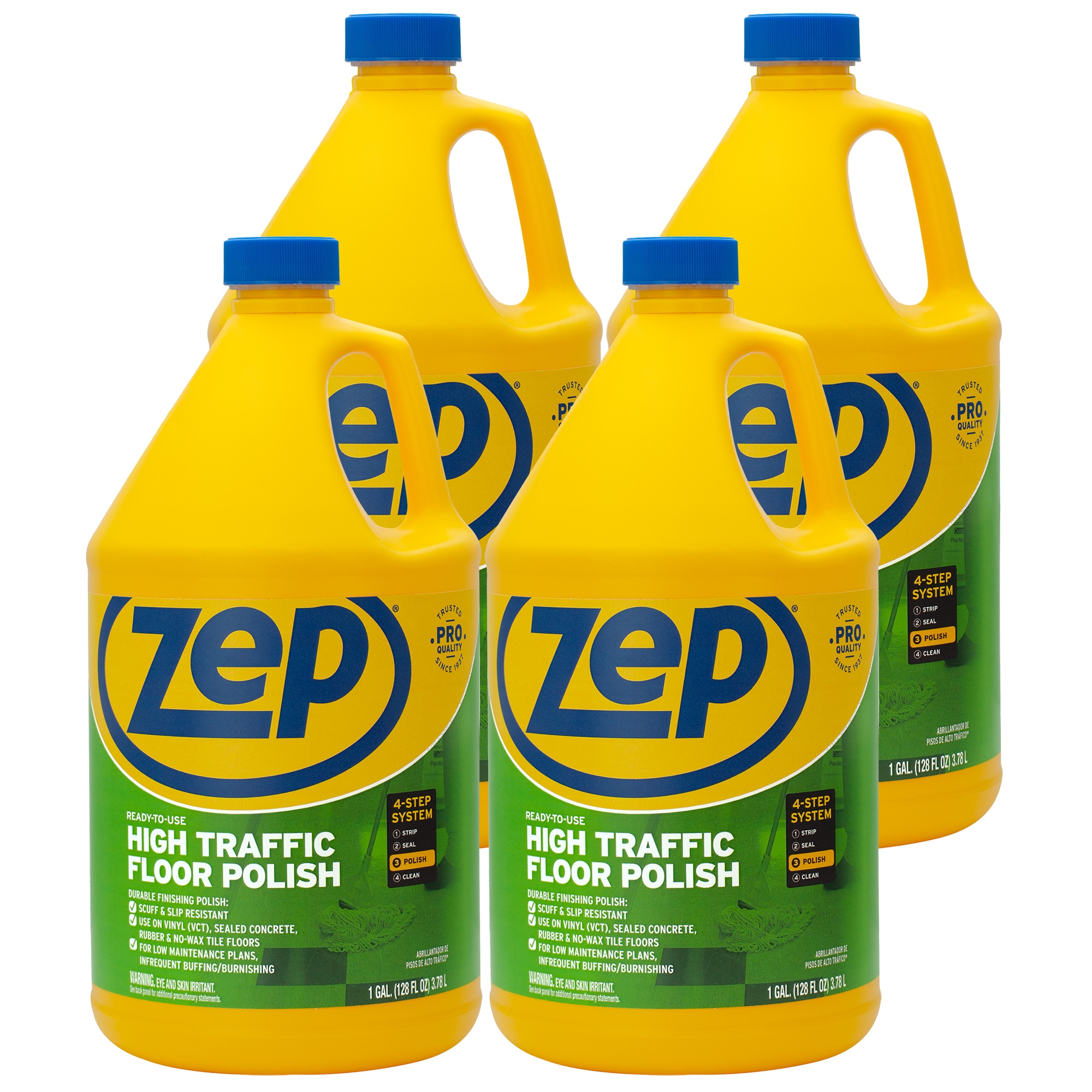 Zep ZUHTFF128CP High Traffic RTU (Case Of 4) High gloss Floor Polish 128 Fluid ounce (s) 4 -Pack