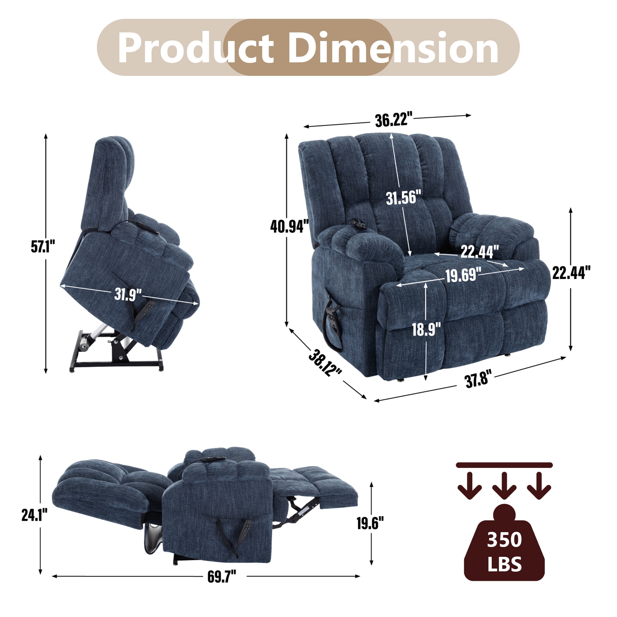 Boyel Living BL-CM889BL recliners - View #3