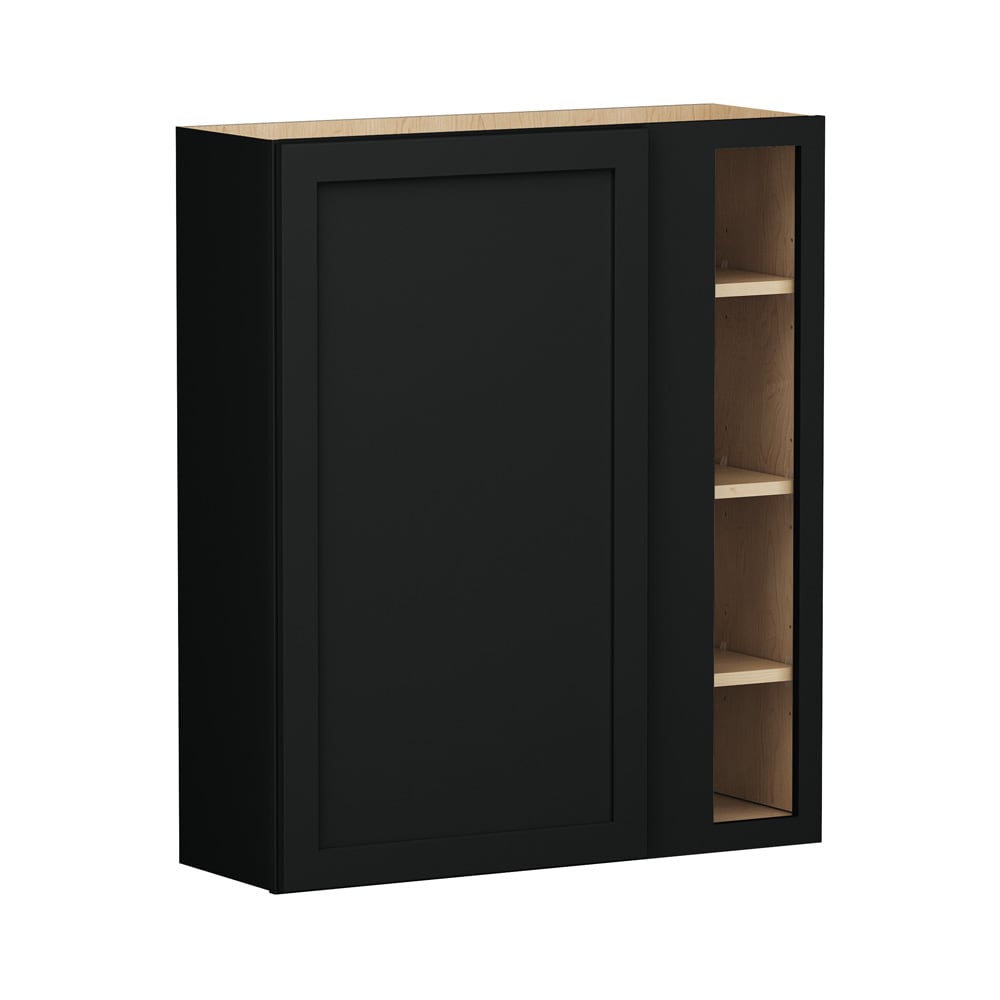 Shenandoah Breckenridge FOL 33-in W x 42-in H x 12-in D Black Painted Blind Wall Fully Assembled Cabinet Recessed Panel Shaker #BLW33.3642-29FDS