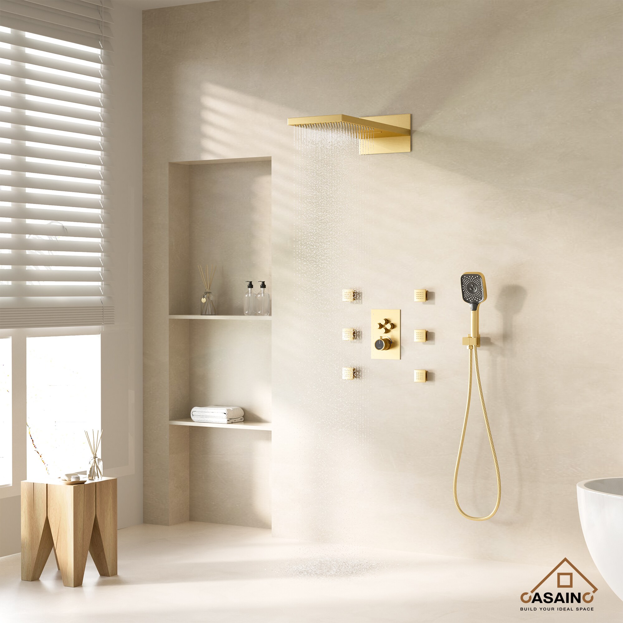 CASAINC CS6223-22BG Showerhead-Bar-Panels - View #3