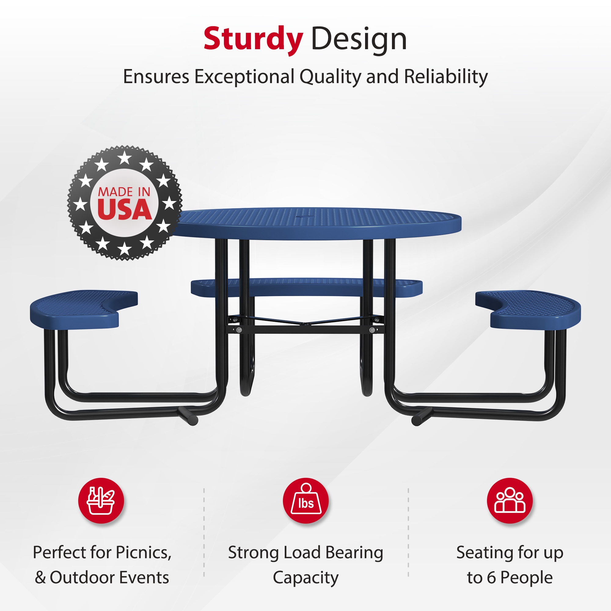 LeisureCraft T46ROP-ADA-NAVY Picnic-Tables - View #3