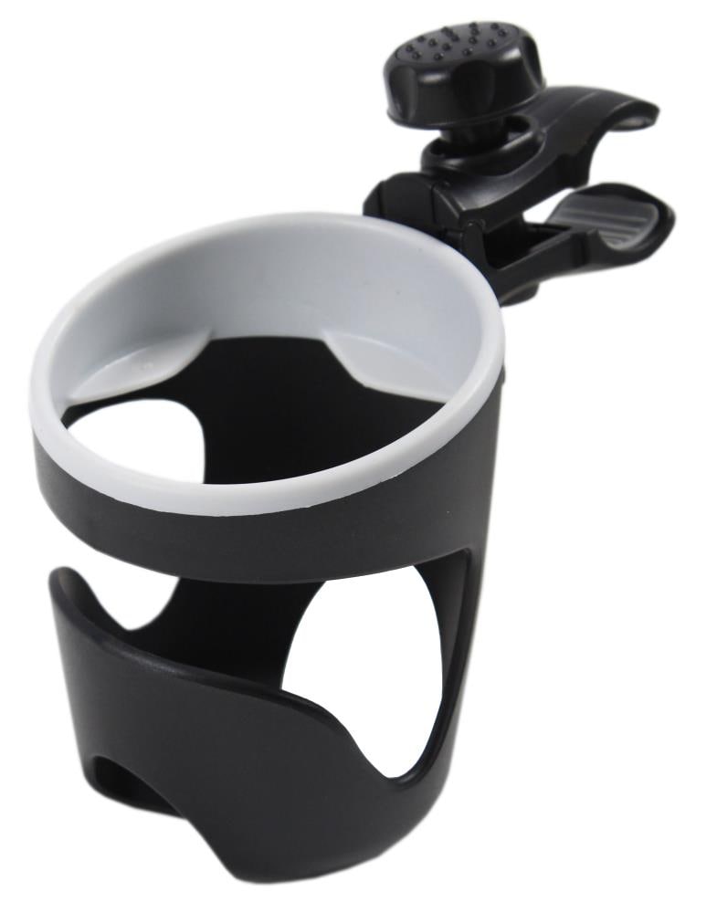 Essential Medical Supply Black Walker Cup Holder, Easy to Attach, Fits Cups, Cans, Bottles, Rubber Inner Grip