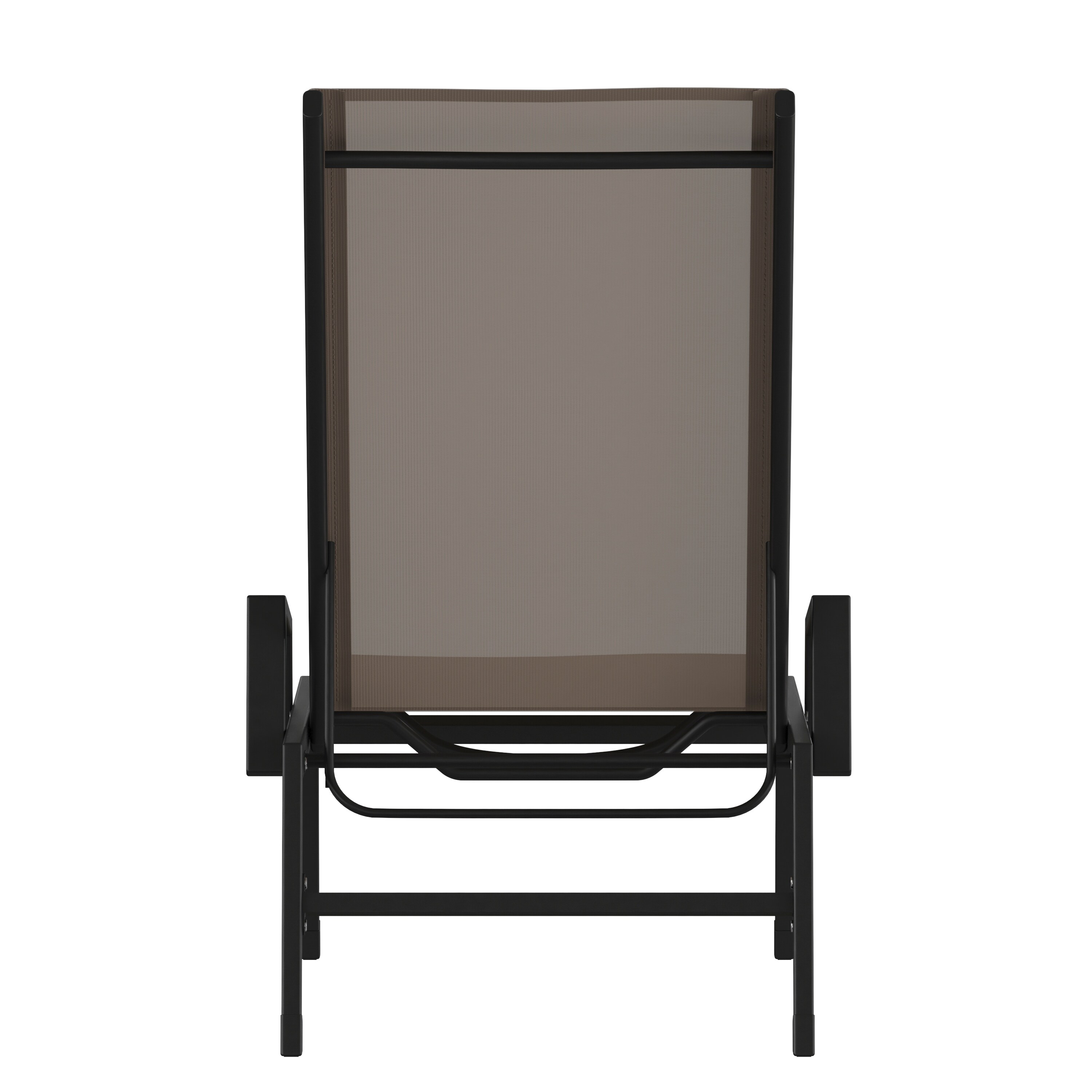 Brazos 62.5" Adjustable Outdoor Lounger in Black/Brown with Arms