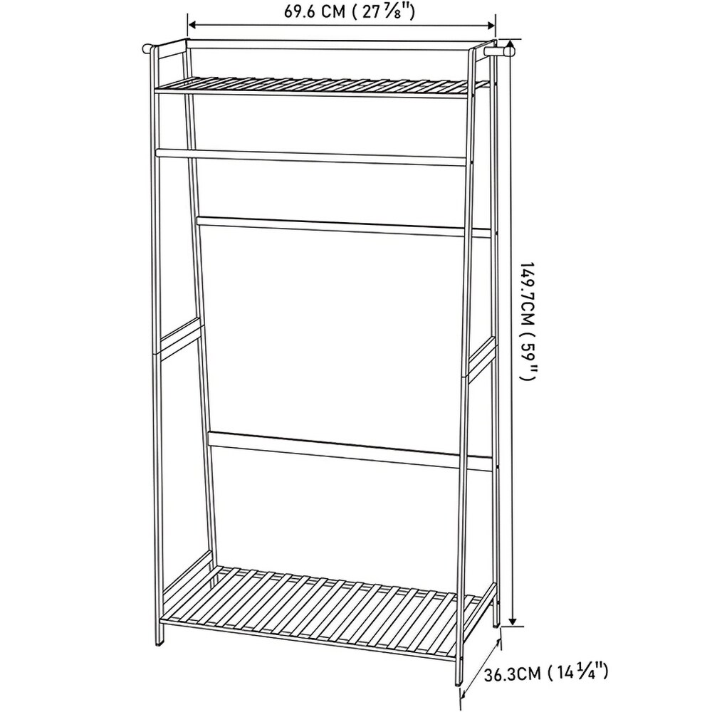 Wrightmaster White Wood Clothing Rack, Freestanding, 59-in Height, 27.9 ...