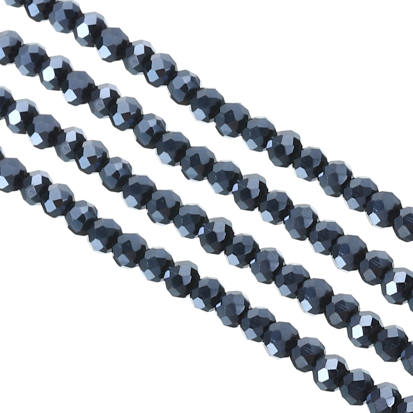 PATIKIL - 4 mm Briolette Rondelle Glass Beads 1100pcs/10Strands Small Round Faceted Crystal Bead ...