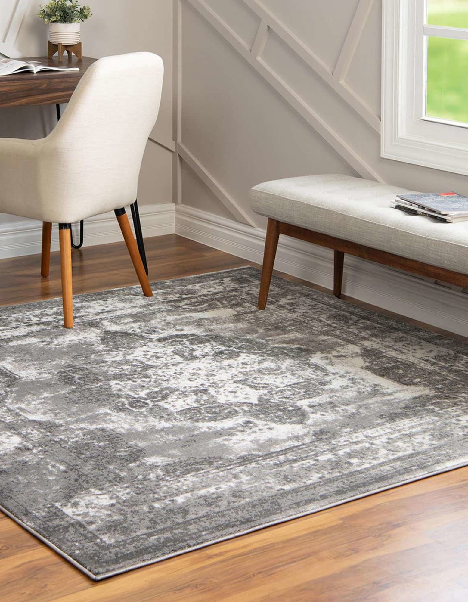 Unique Loom 3198261 Sofia 10 x 10 (ft) Loomed Polypropylene Gray Square Indoor Area rug