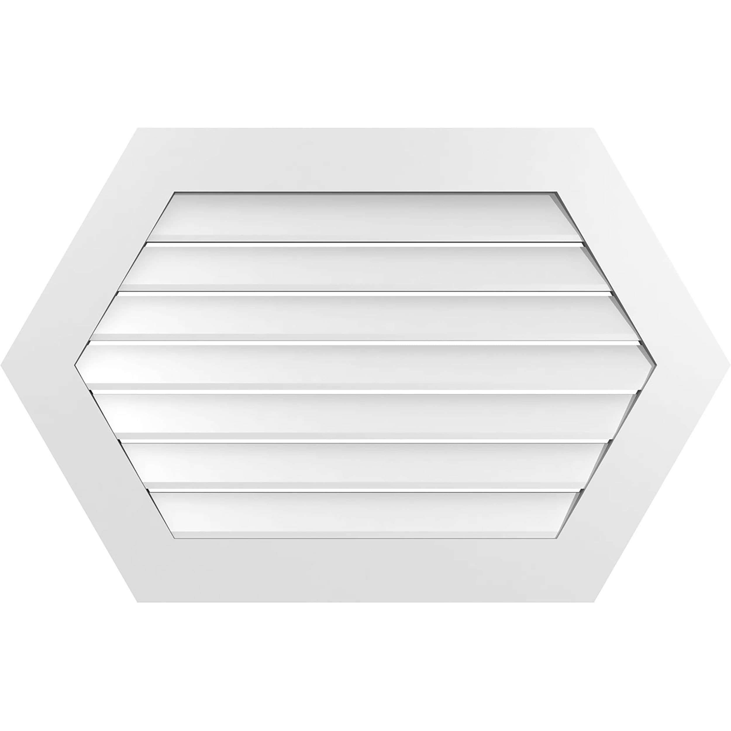 Ekena Millwork GVPHP40X2601SF 40-Inches x 26-Inches Off-white Peaked PVC Gable Louver Vent