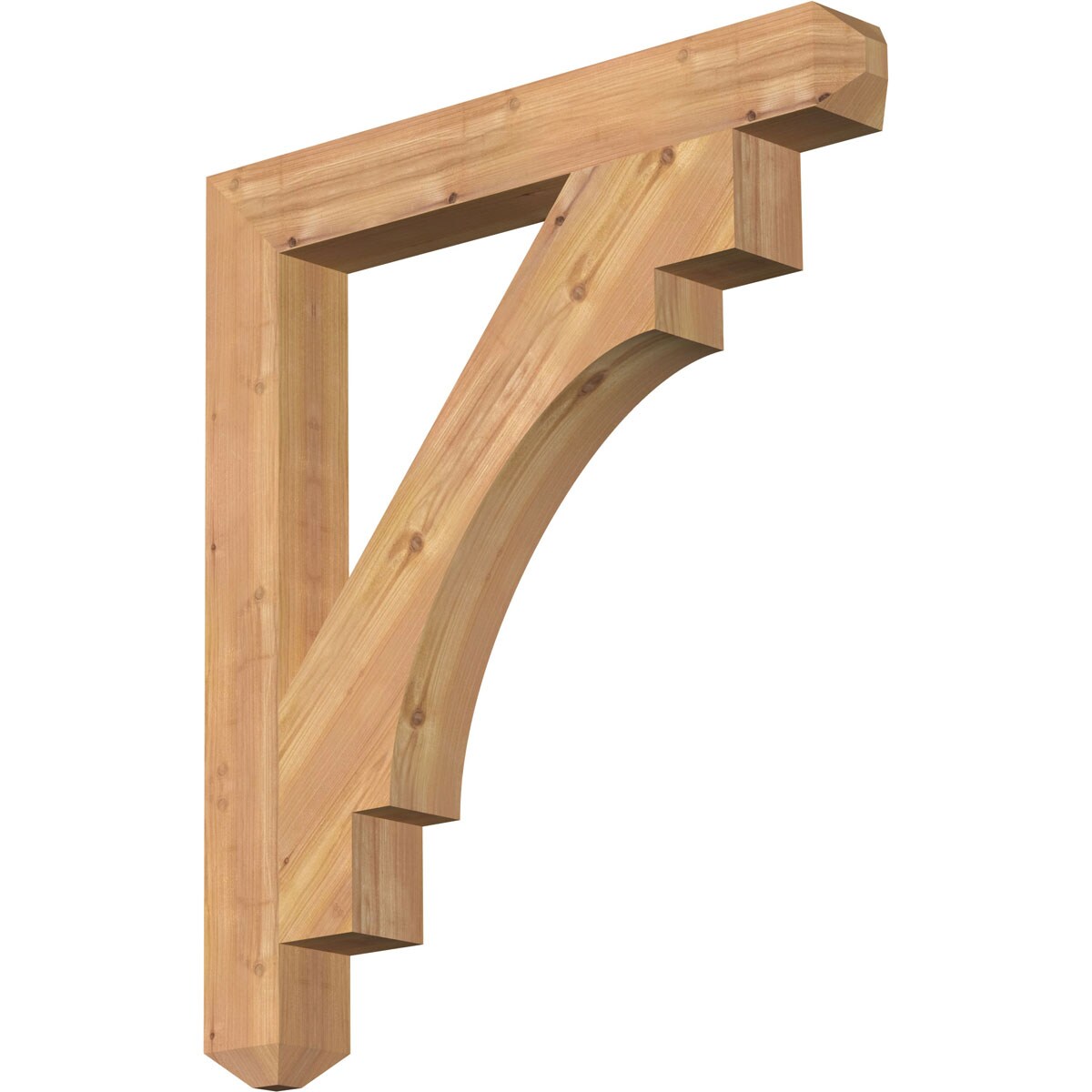 Ekena Millwork BKT04X28X32MRC04SWR Merced craftsman smooth 3-1/2-in x 28-in x 32-in Western red cedar Brown Wood Standard bracket