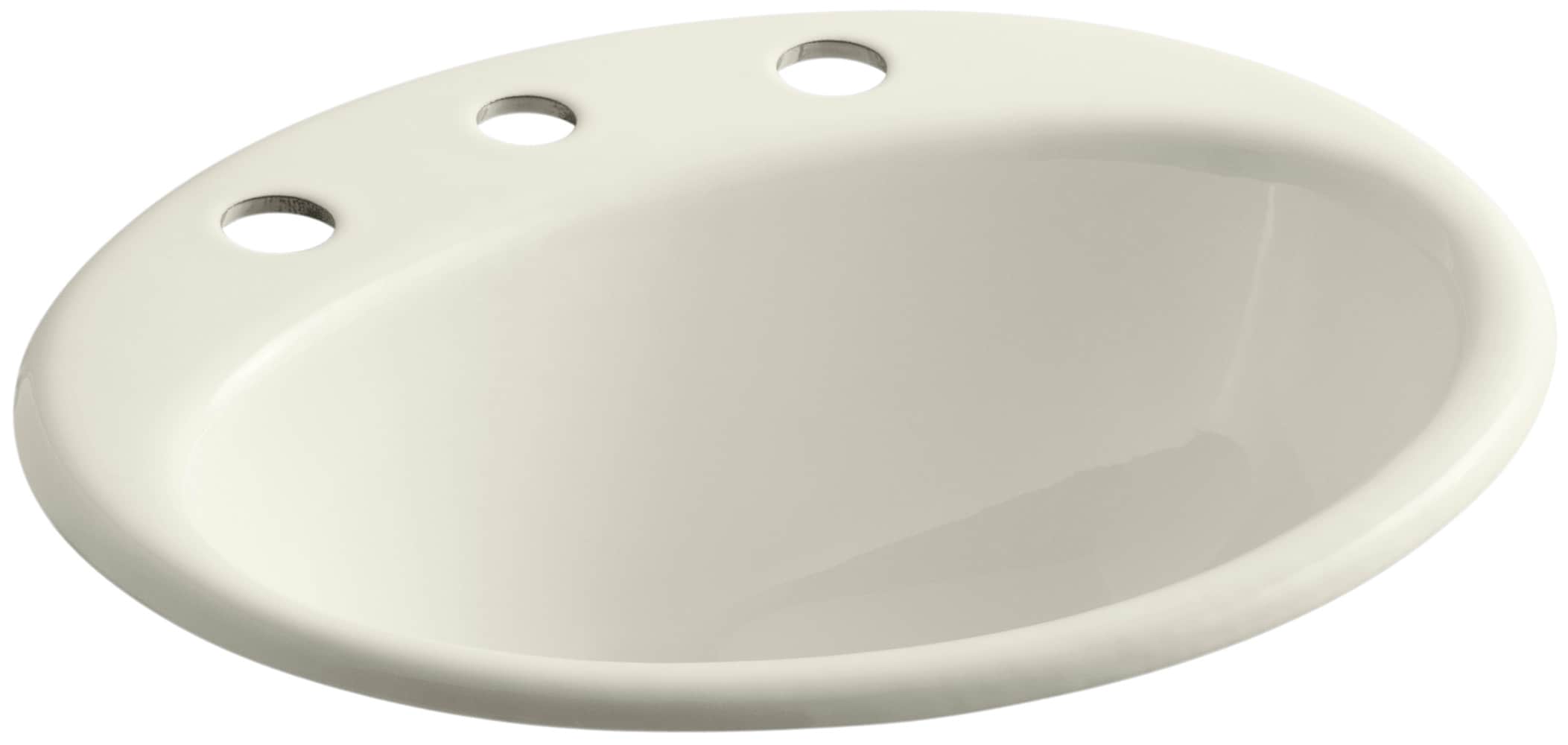 KOHLER 2905-8-96 Farmington Cast iron Drop-in Oval Traditional Biscuit Bathroom Sink ( 19.25-Inches x 16.25-Inches )