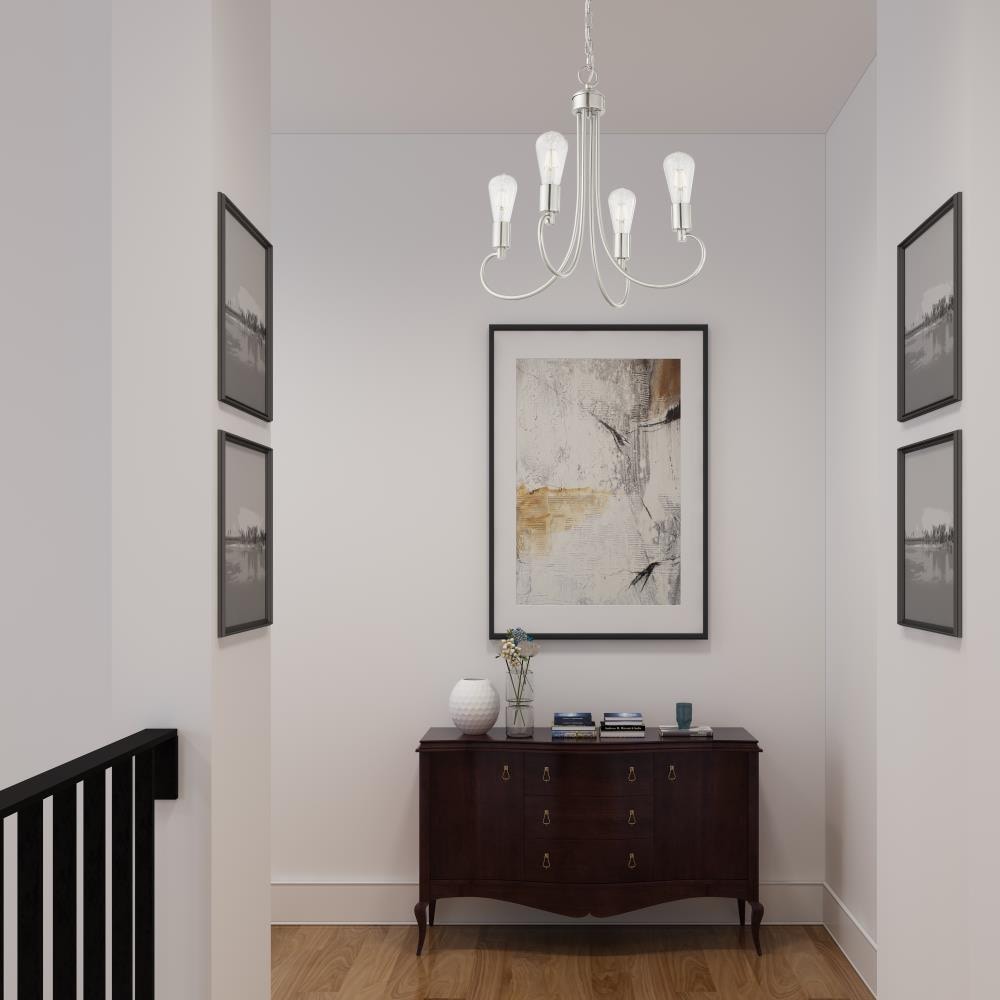 Mini Bari 4-Light Brushed Nickel Crystal Chandelier