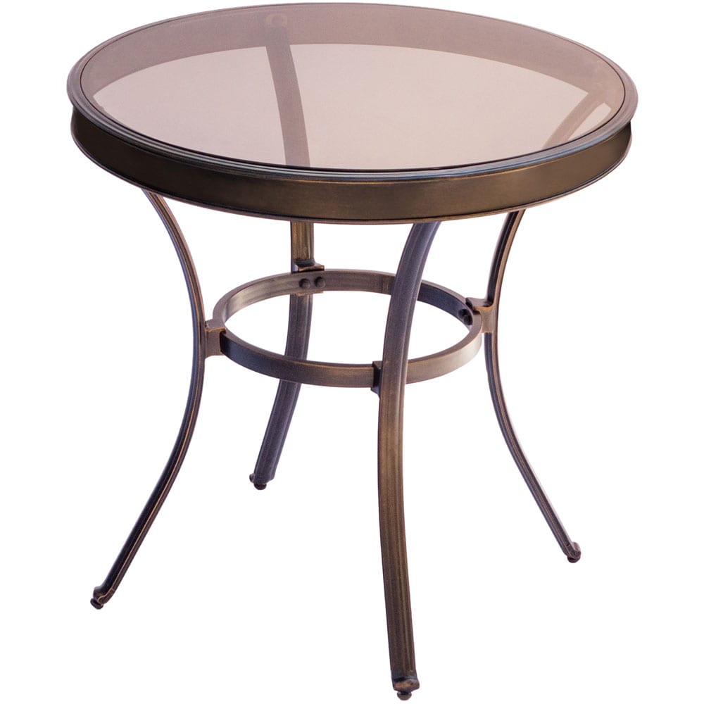 Elegant Traditions 3-Piece Bronze Bistro Set with Swivel Chairs and Glass-top Table