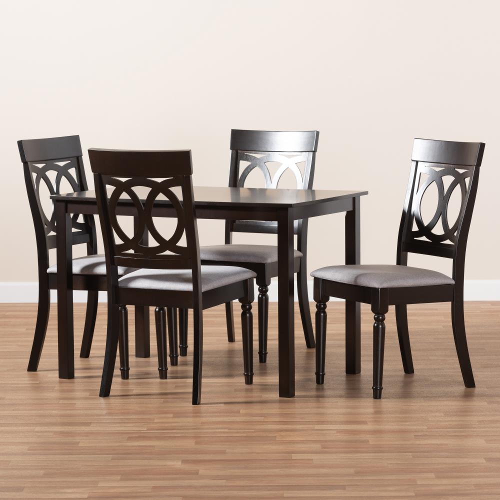 Baxton Studio Lucie Grey/Espresso Contemporary/Modern Dining Room Set ...