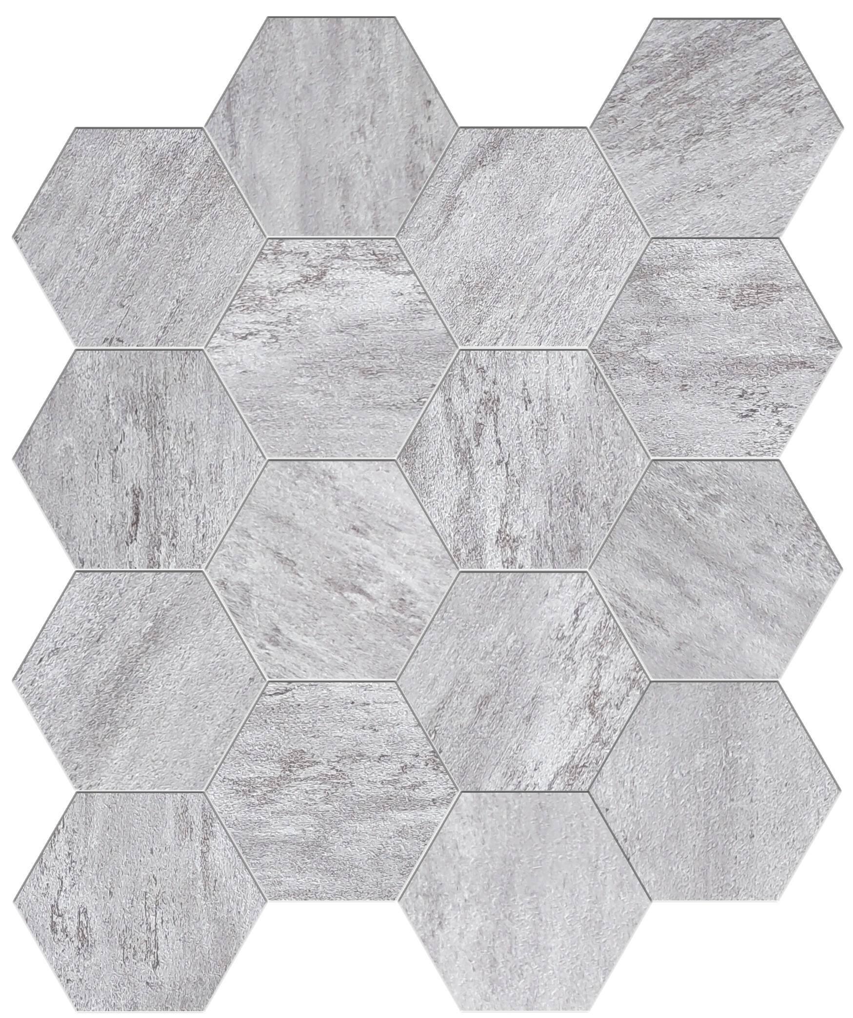 Bex 6" x 6.9" Mineral Gray Hexagon Peel & Stick Wall Tile