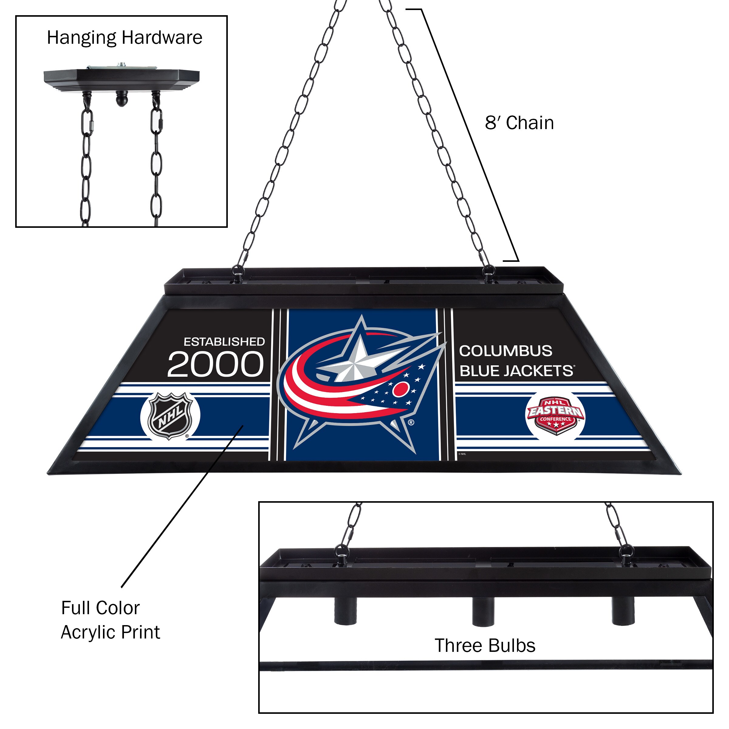 Trademark Gameroom NHL4400-CBJ-PCH Pool-Table-Lighting - View #4