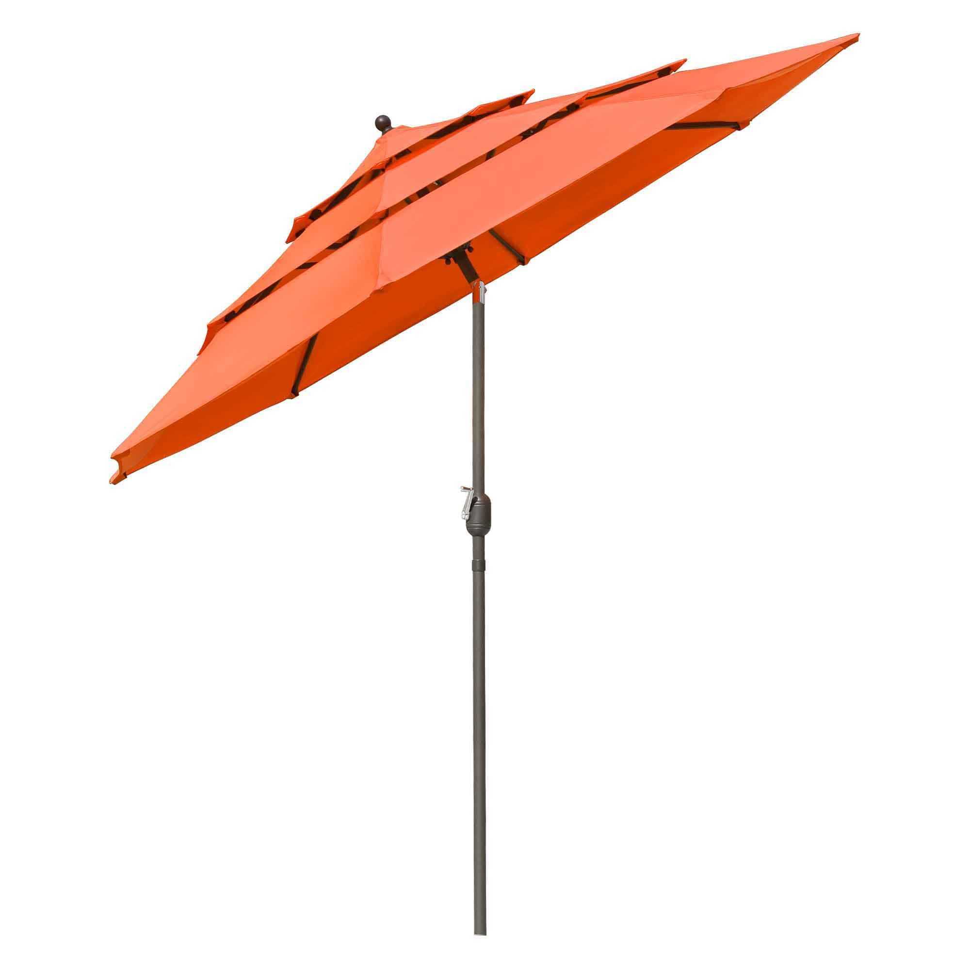 Yescom 07UMB039-3T10F-13-LO 10 Ft 3 Tier Patio Umbrella with Crank Handle Push to Tilt Hotel Pool