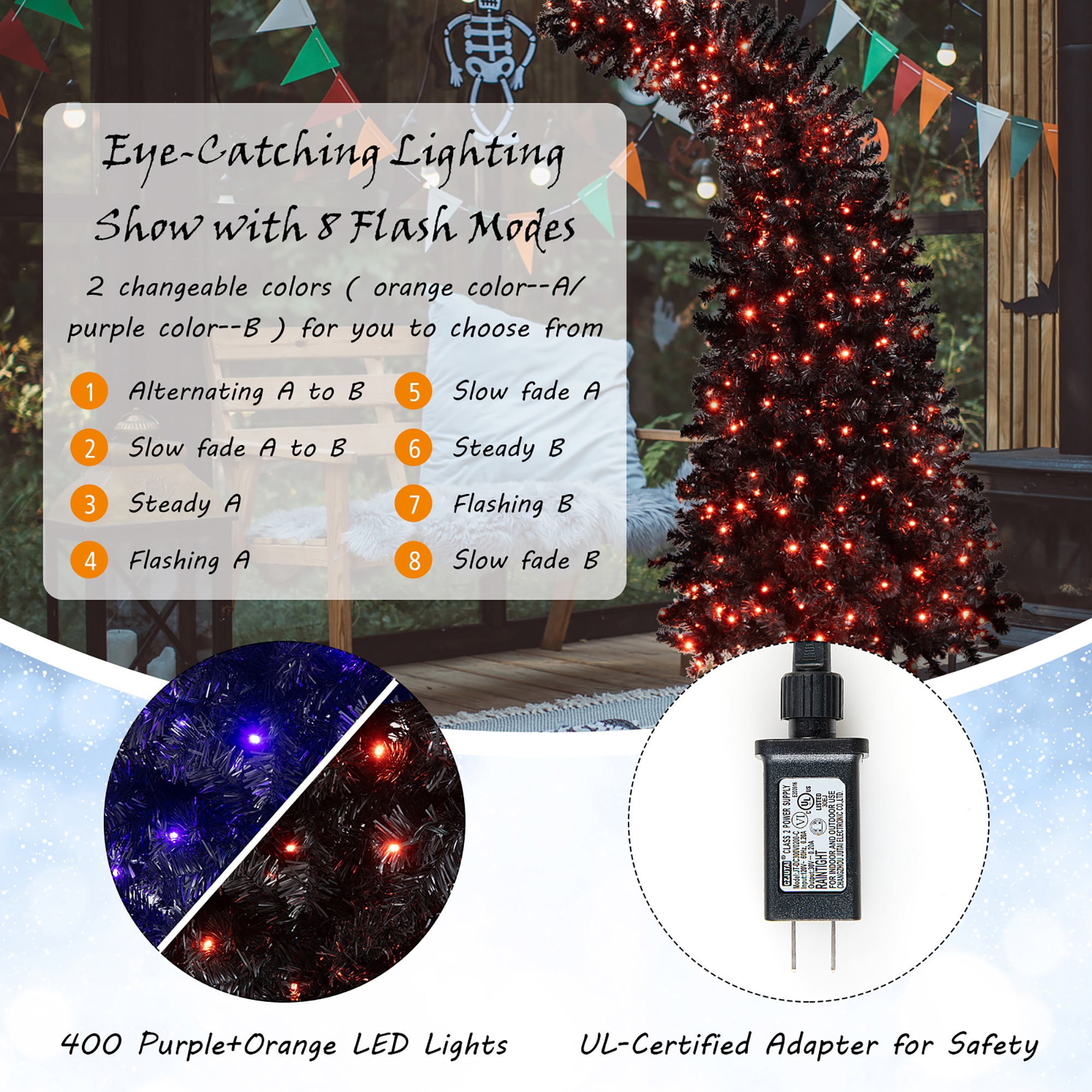 Outdoor LED Christmas Tree Light, 7FT 400 LED Smart Christmas Tree