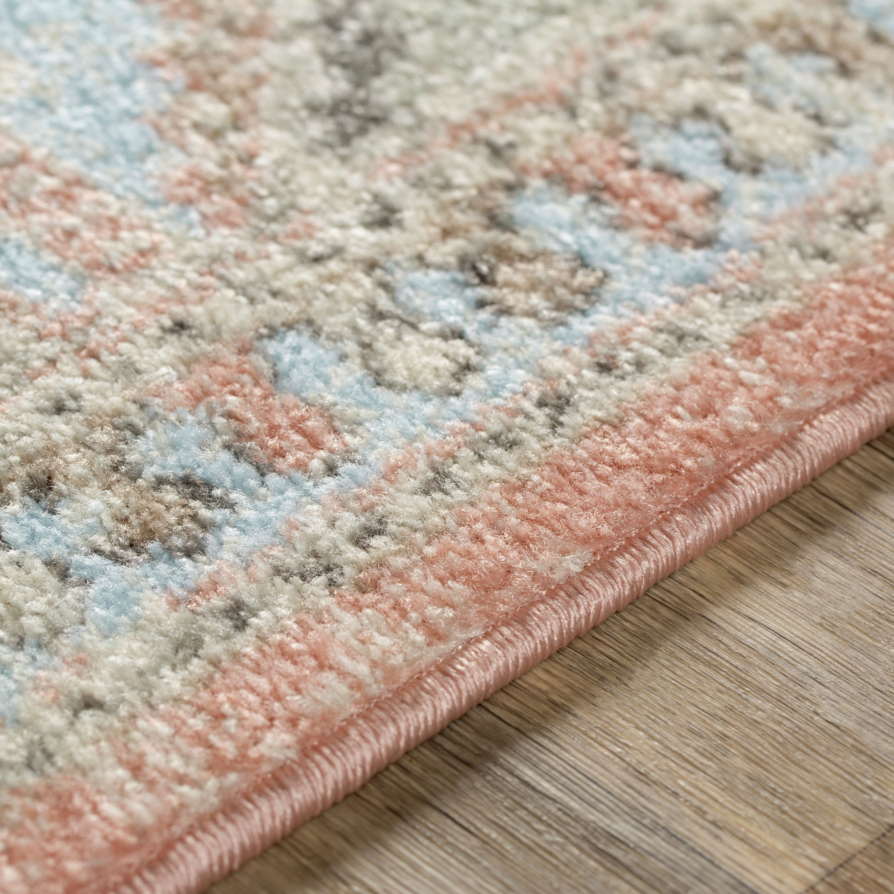 Elegant Coral Synthetic Rectangular Area Rug, 7'10" x 10'