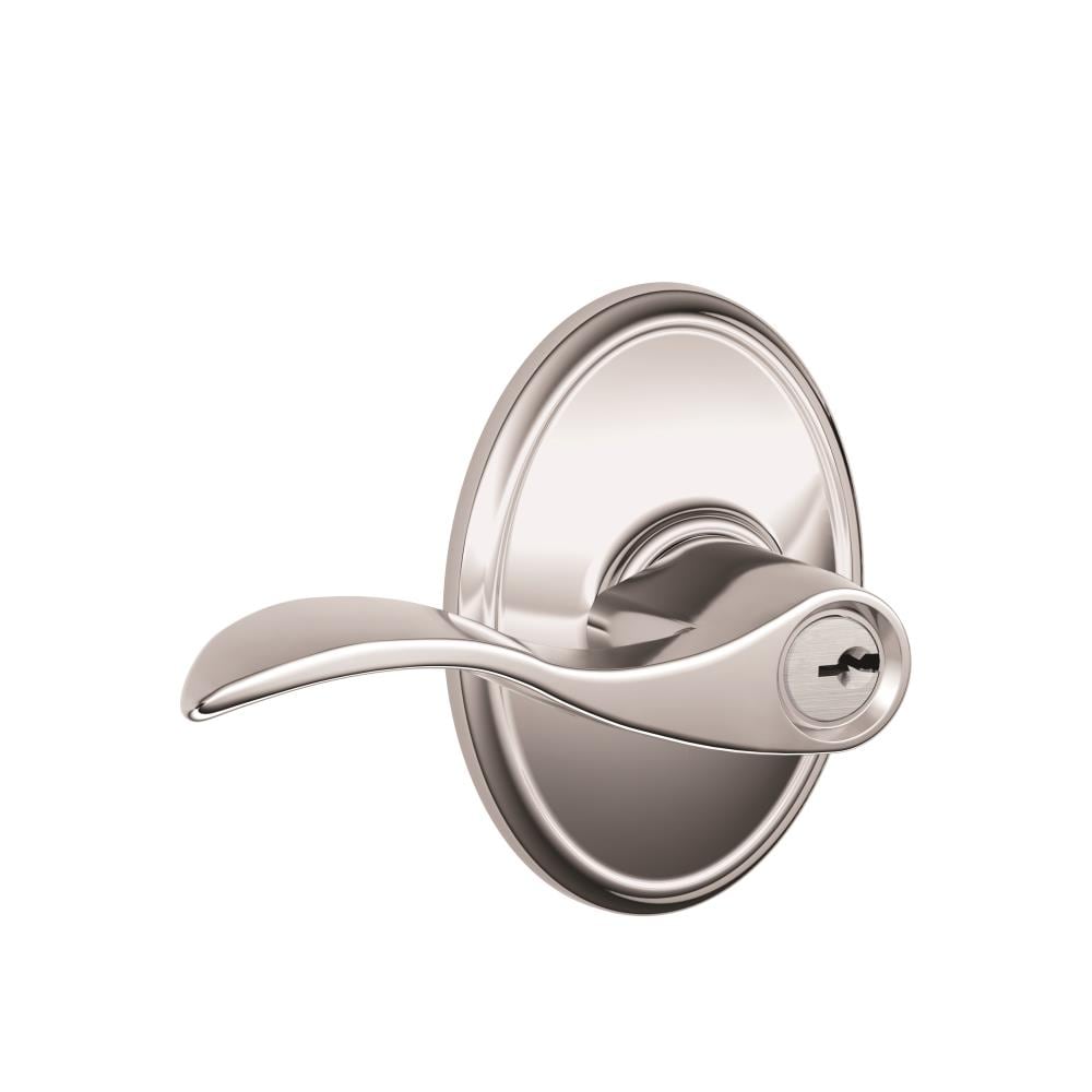 Schlage F51AACC625WKF F Series Bright Chrome Interior/Exterior Keyed Entry Door Handle