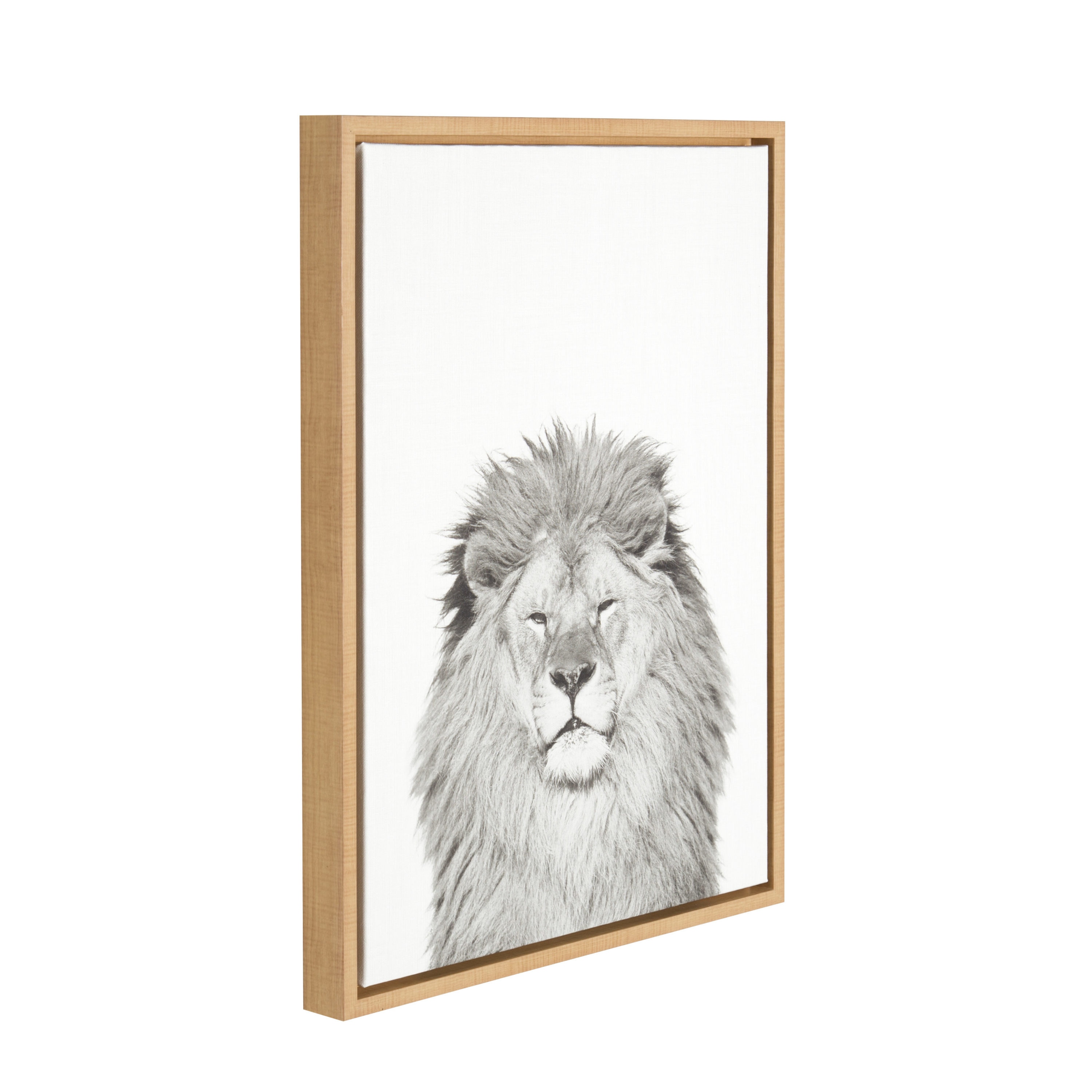 Kate and Laurel Lion Tai Prints Light Brown Framed 24-in H x 18-in W  Animals Print on Canvas in the Wall Art department at