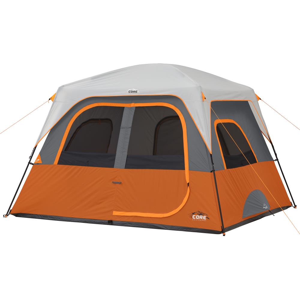 Core 6 Person Straight Wall Cabin Tent - Purple, Sleeps 6, 76-in