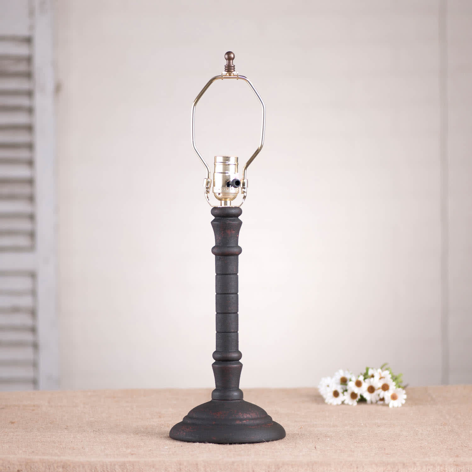 Irvin's Tinware Gatlin Lamp Base in Hartford Black over Red in the ...