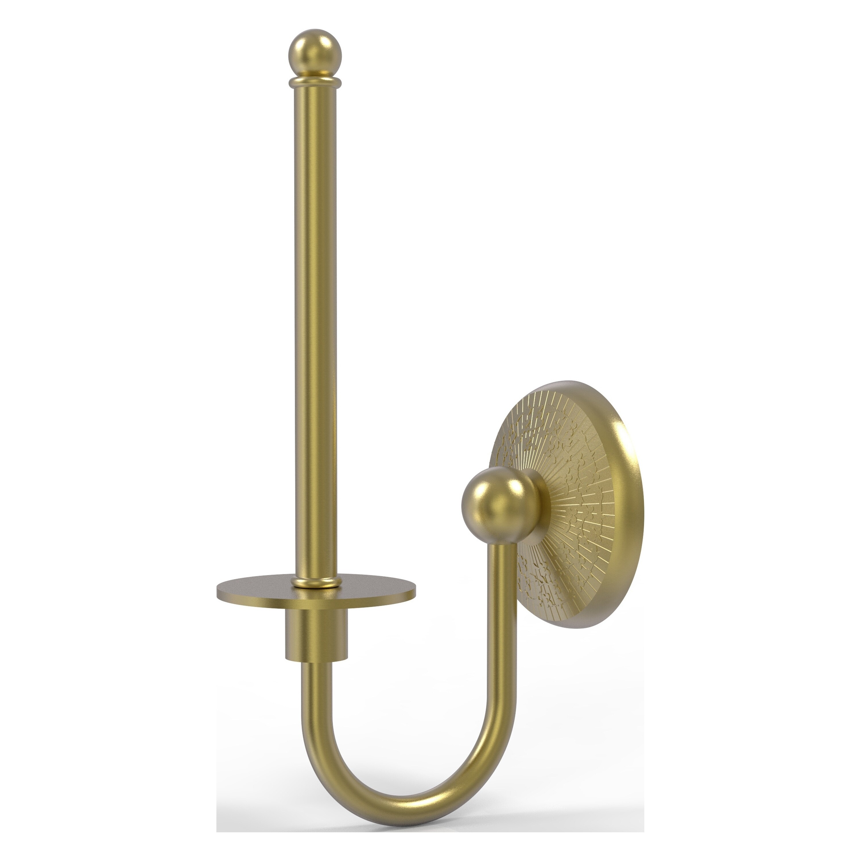 Allied Brass MC-24U-SBR Monte Carlo Satin Brass Wall mount Single post Toilet Paper Holder 1 -Rolls