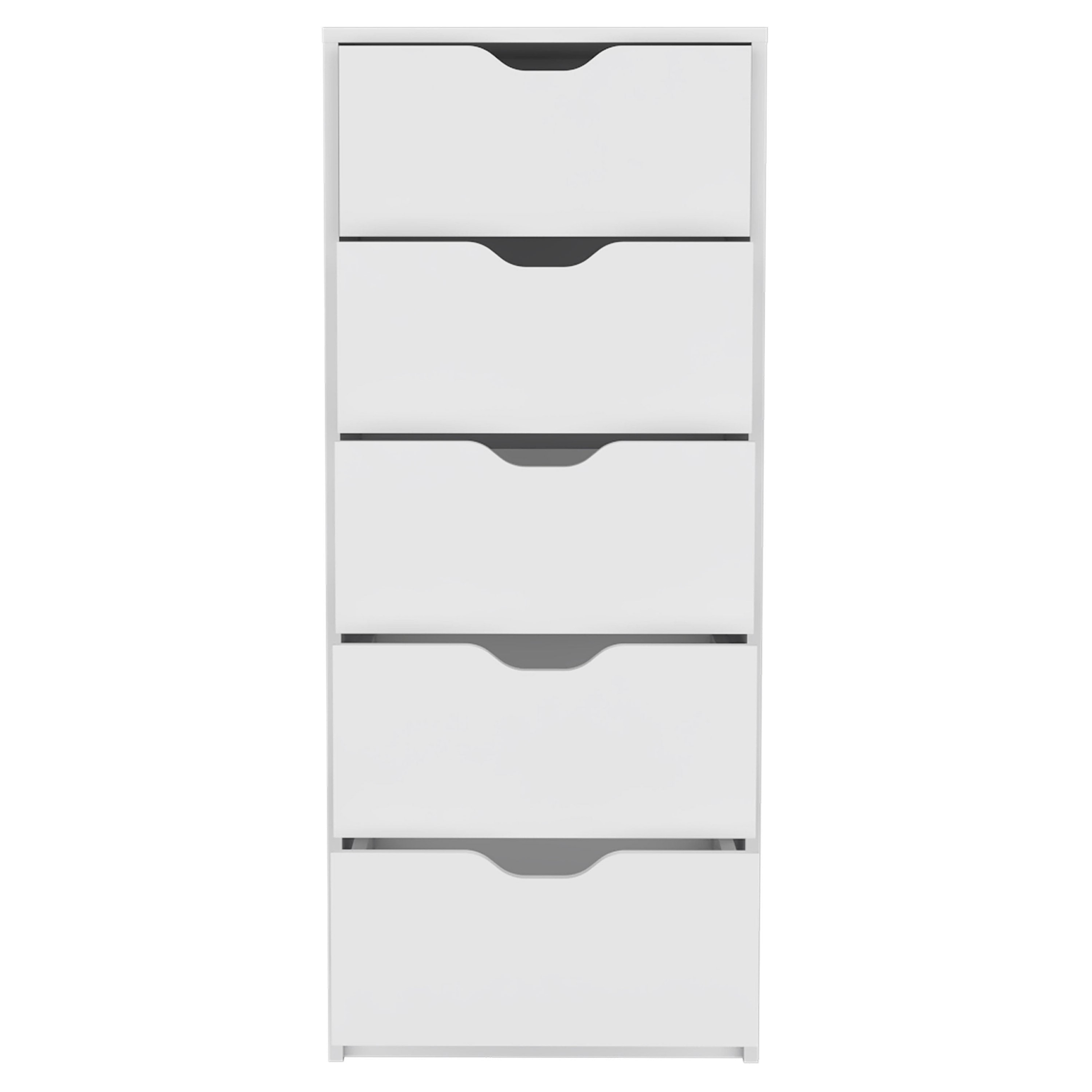 Siavonce XH47059 White 5 -Drawer Standard dresser