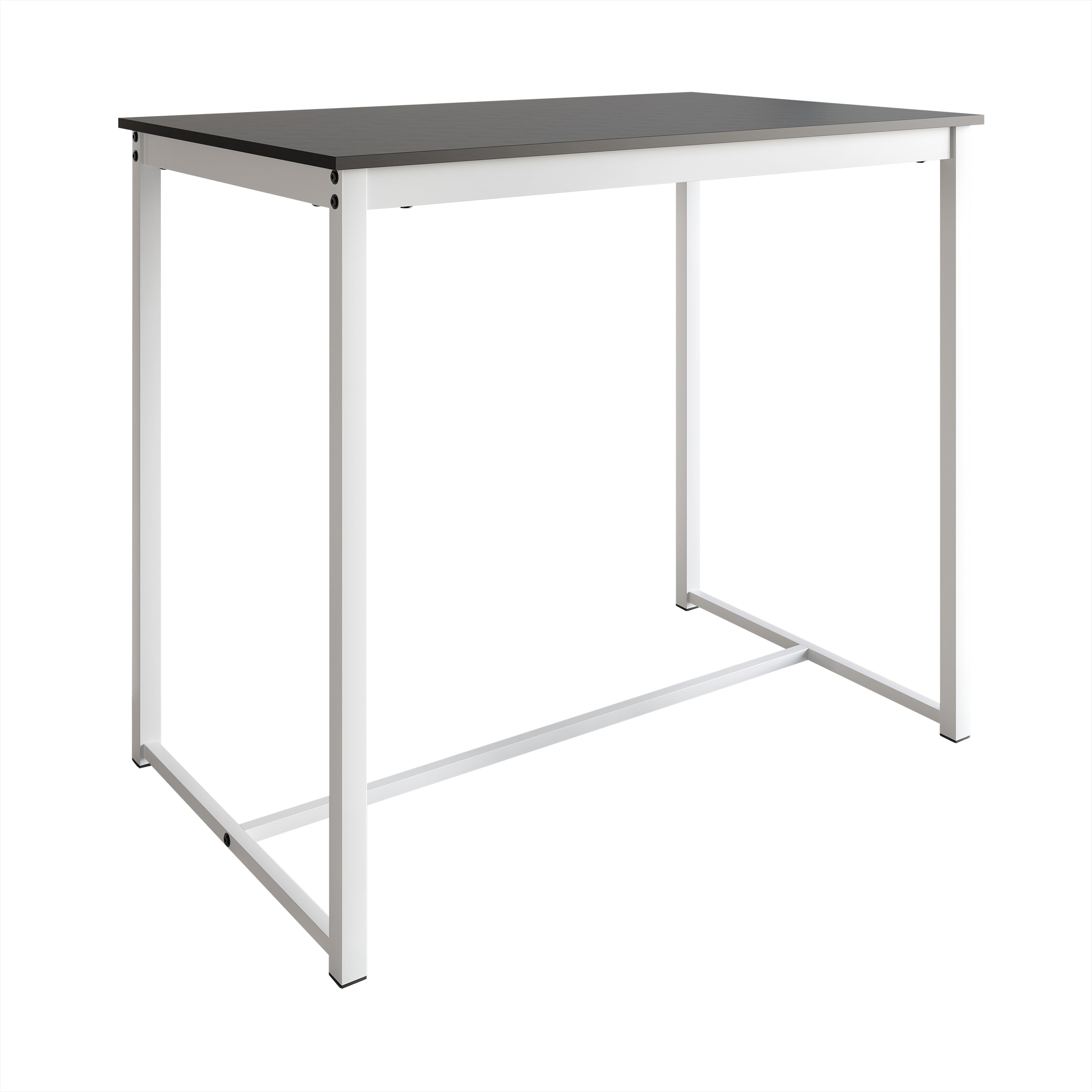 Compact White and Black Metal 5-Piece Dining Set