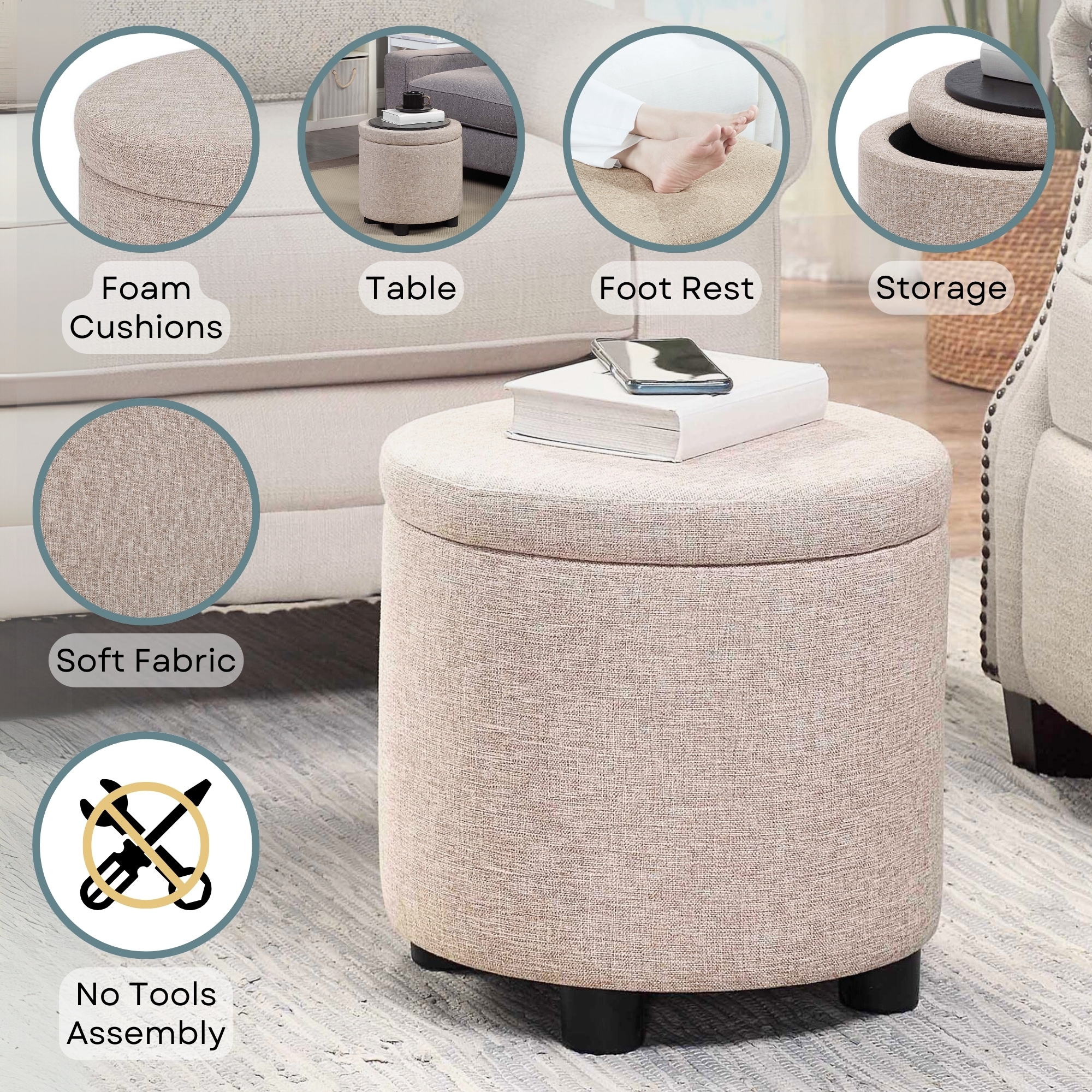 Convenience Concepts R9-222 Indoor-Ottomans - View #3