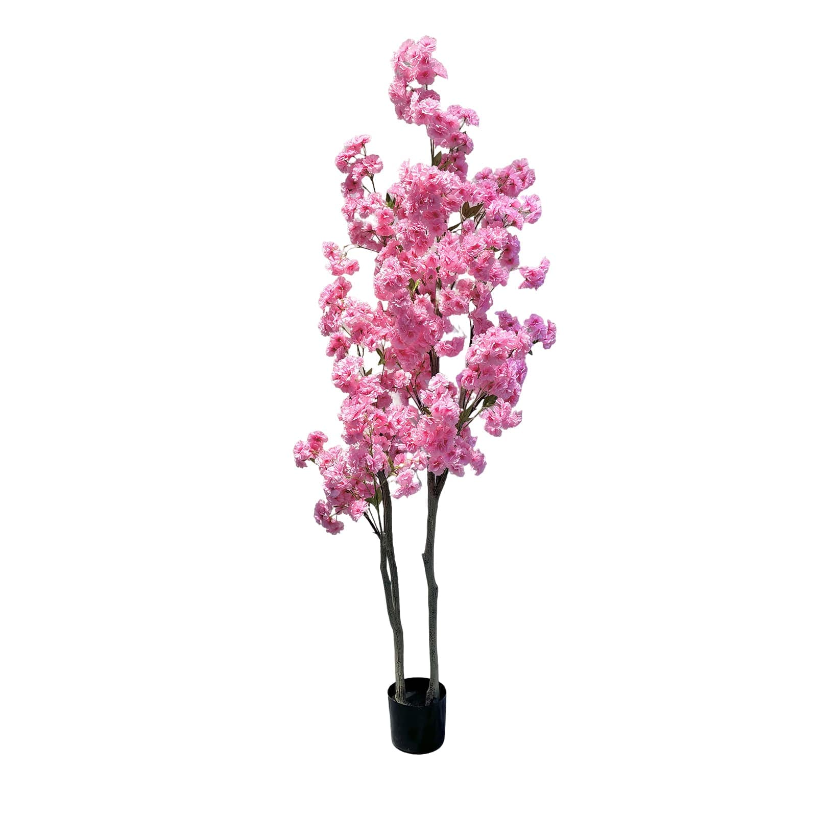 Armen Living WLS-FQZOL-4443C6K3 Artificial Cherry Blossom Tree 4.9ft/5.9ft Tall Decorative Faux Cherry Blossom Silk Tree In Pot Home Indoor Corner Decor
