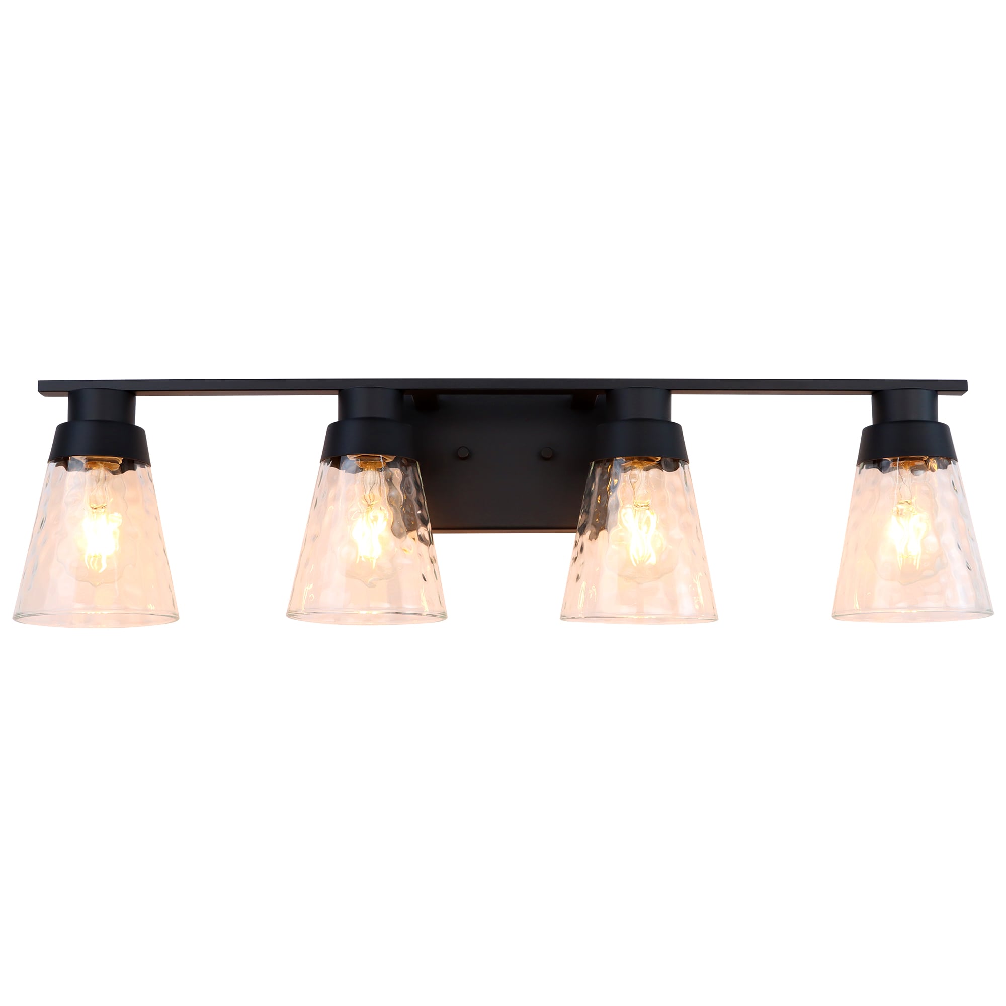 LTMATE LSWL079-MK JAZAVA 29.25-in 4 -Light Matte Black Mid-century Vanity light