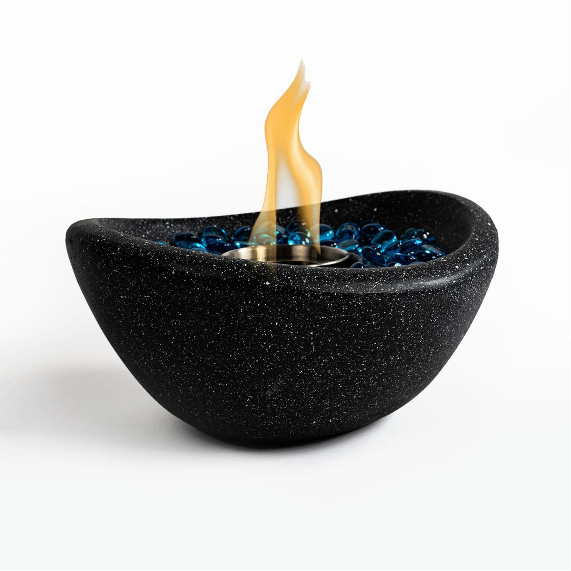 Miki Shinly AS-28WK-02MI 10.83-in W Black Portable Concrete Oval Tabletop Liquid propane Fire pit