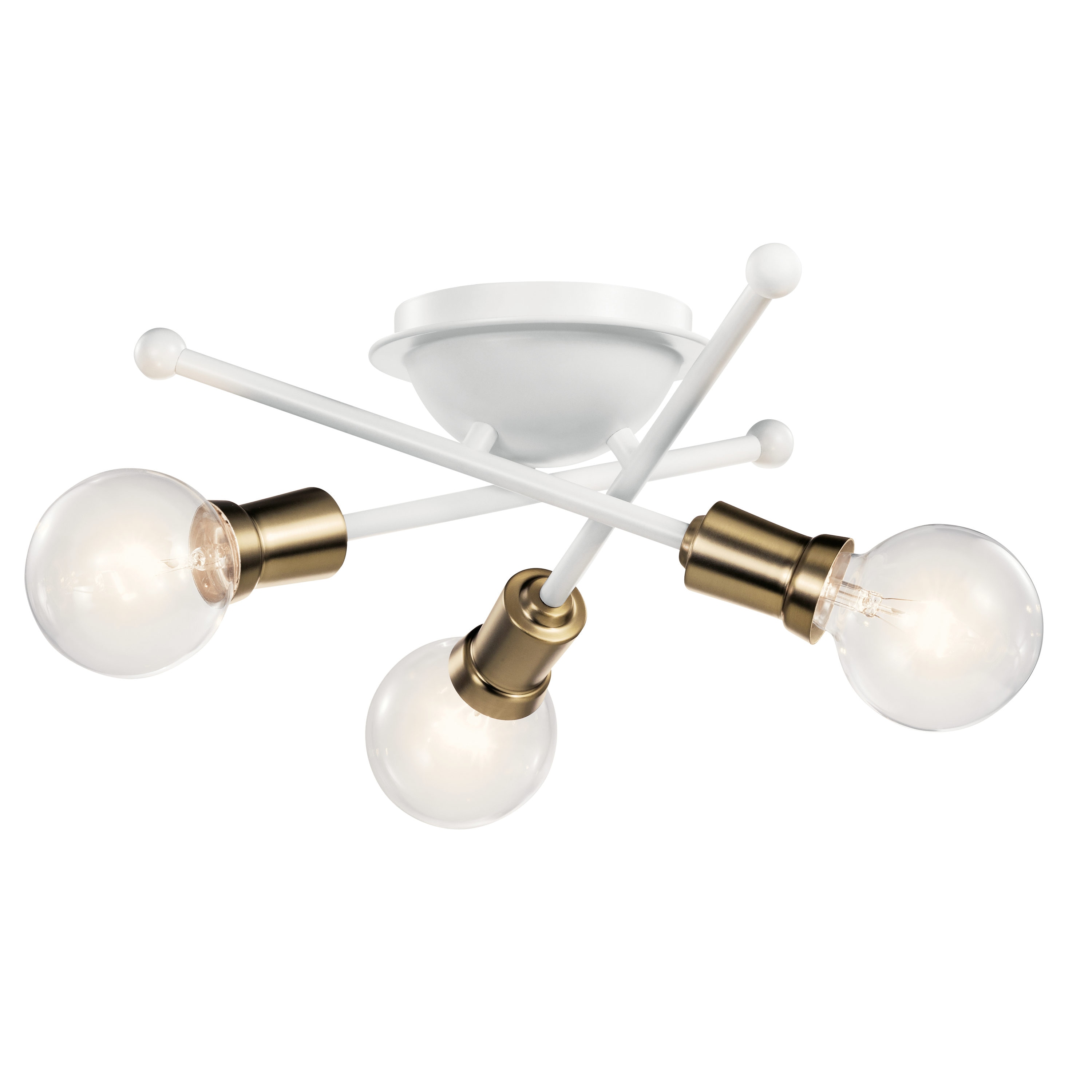 Kichler 43196WH Armstrong 3 -Light 15-in White Flush Mount Light