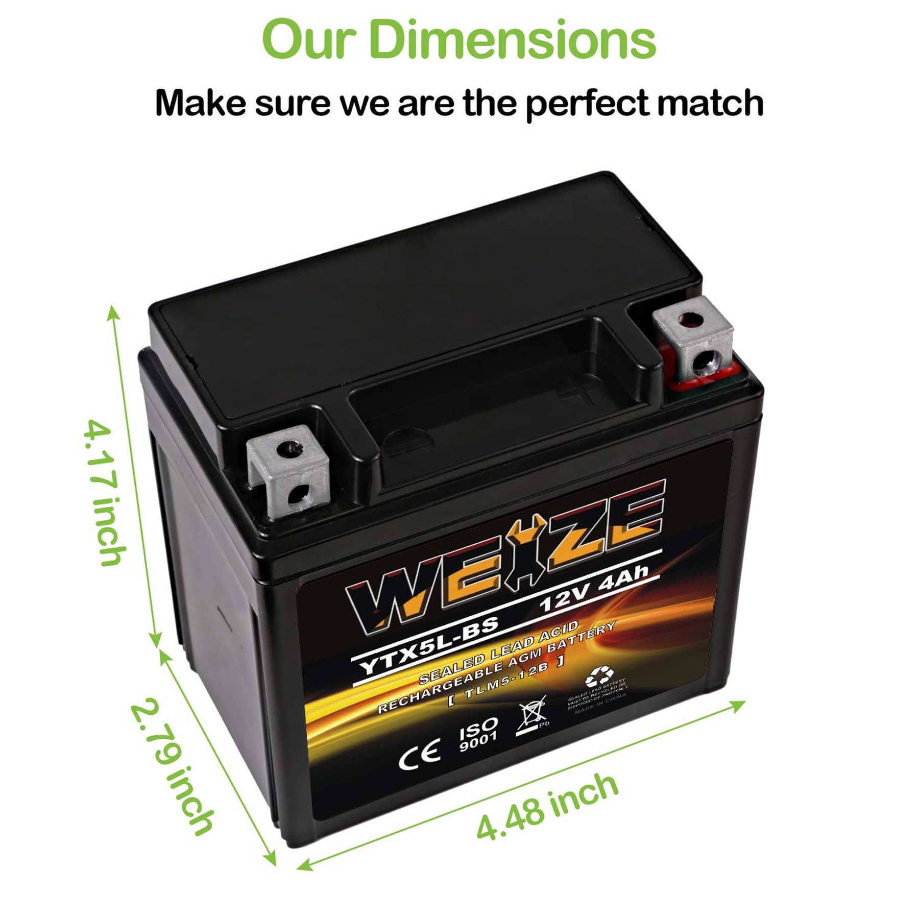 WEIZE YTX-5L-TP Power-Equipment-Batteries - View #2