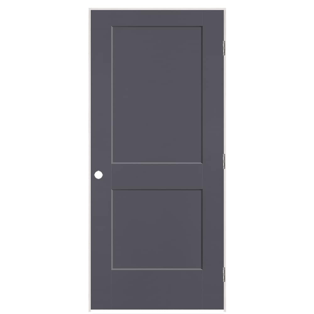 Masonite 896042 36-in x 80-in Slate Solid core 2-panel square Left hand Smooth Prefinished Molded composite Flat Jamb Single Prehung Interior Door