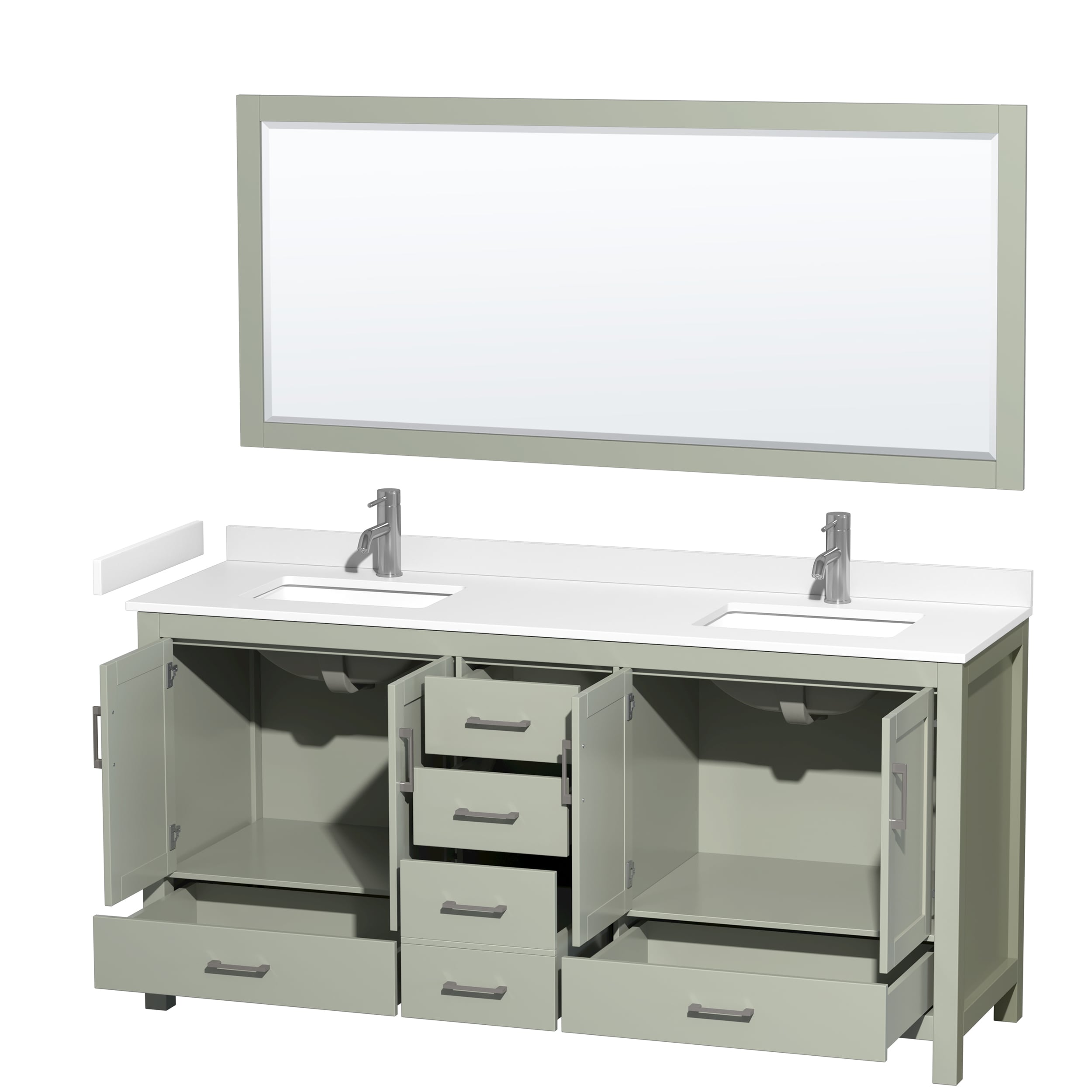 Wyndham Collection WCS141472DLGWCUNSM70 Bath-Vanity-Combo - View #2