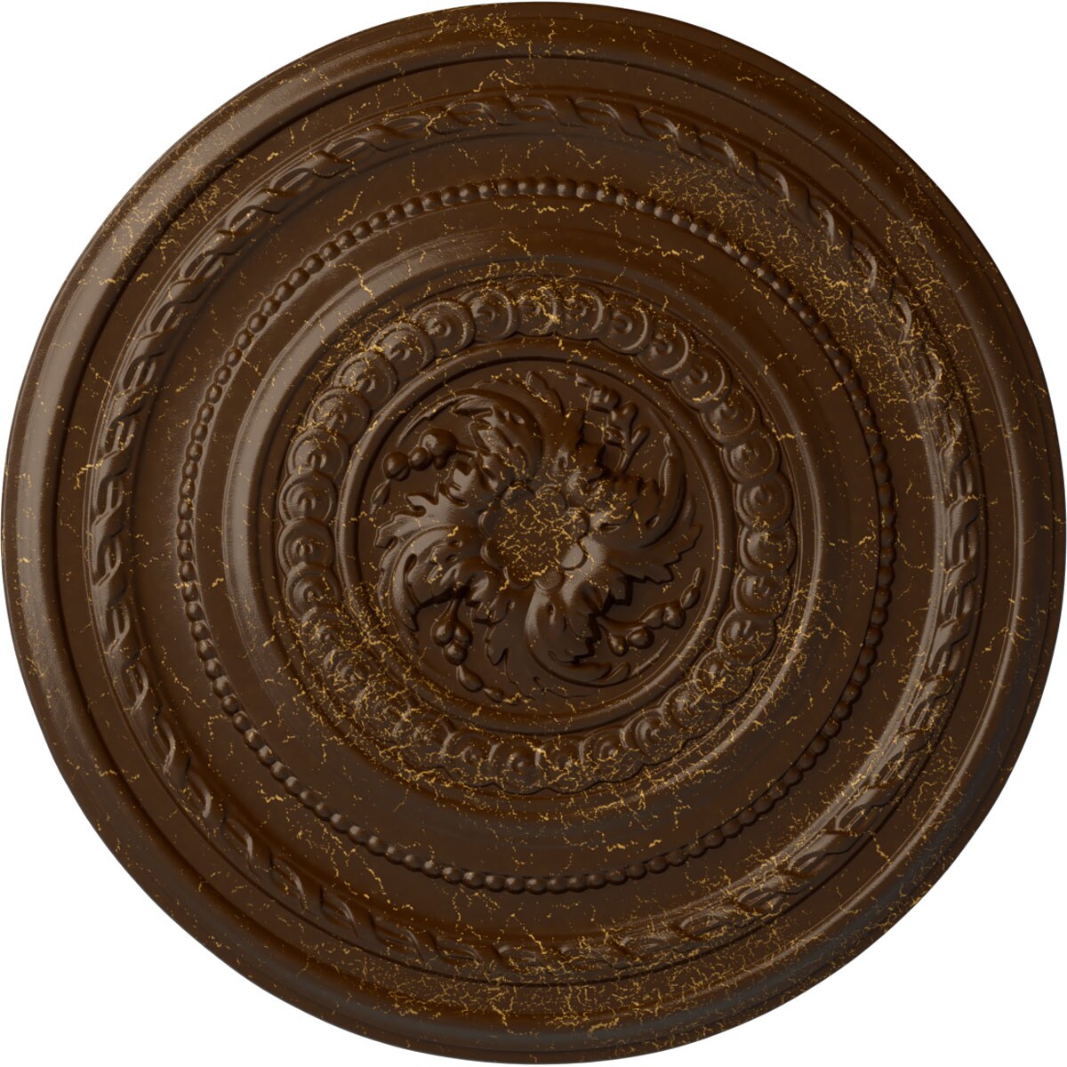 Ekena Millwork CM26PERBC Pearl 26.25-in W x 26.25-in L Painted Root Beer Crackle Polyurethane Whole Ceiling Medallion