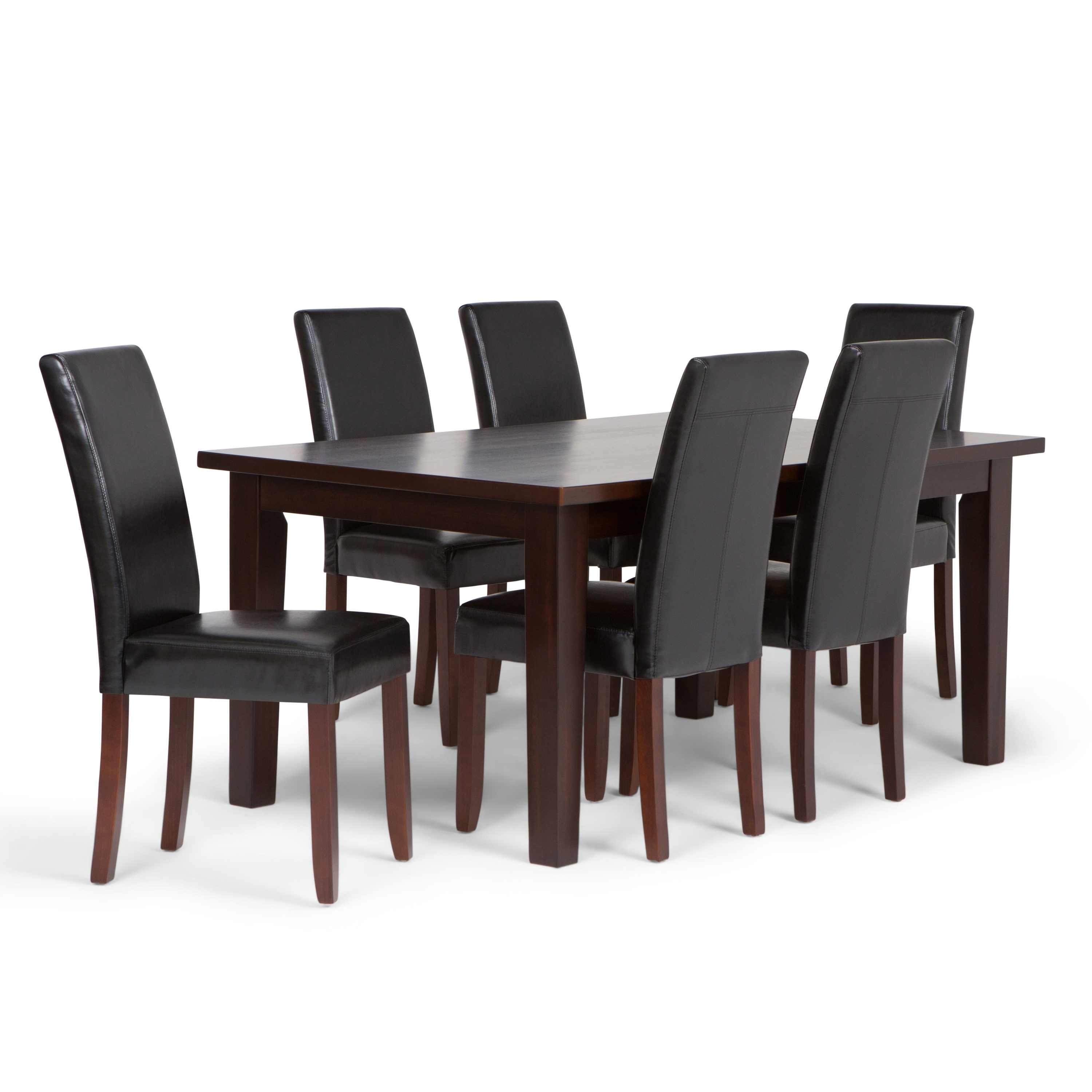 Midnight Black 7-Piece Dining Set with 6 Chairs